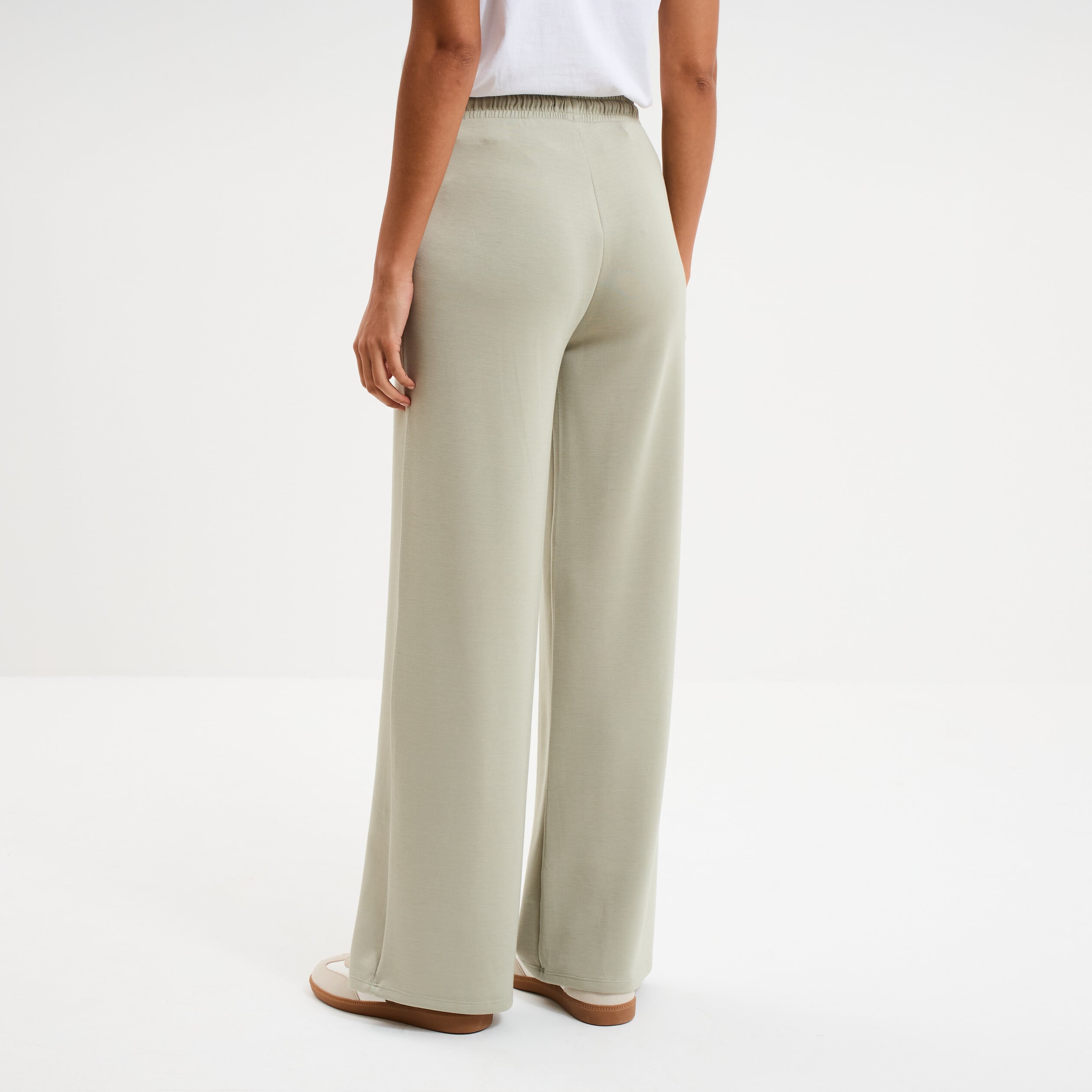 Pantalon Femme Lands' End - Coupe Ville Stretch Kaki Clair - Taille 10 (M) - Occasion Très Bon état