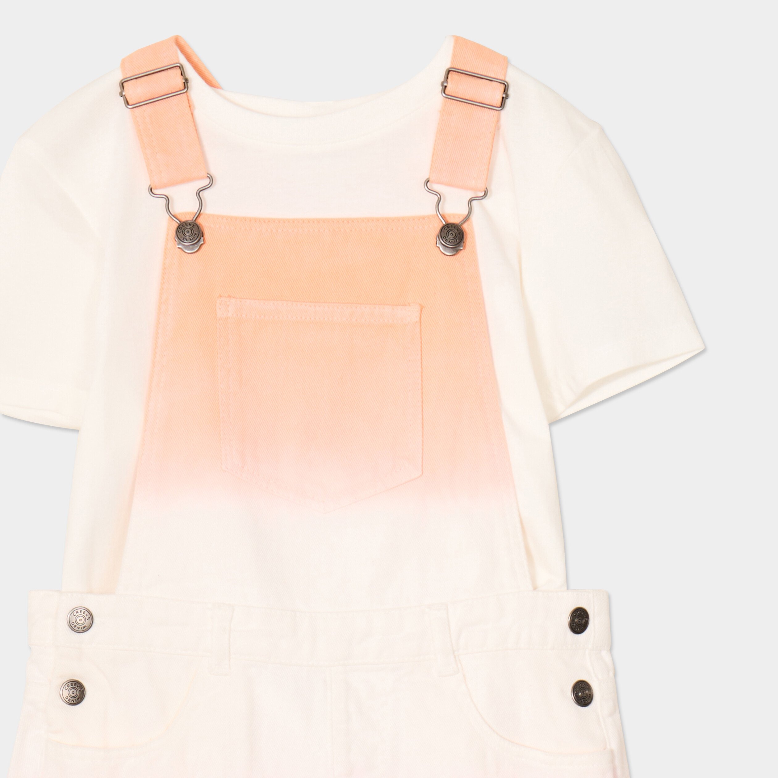 ensemble 2 pieces avec salopette coton multicolore fille Ensemble 2 pièces avec salopette coton multicolore fille