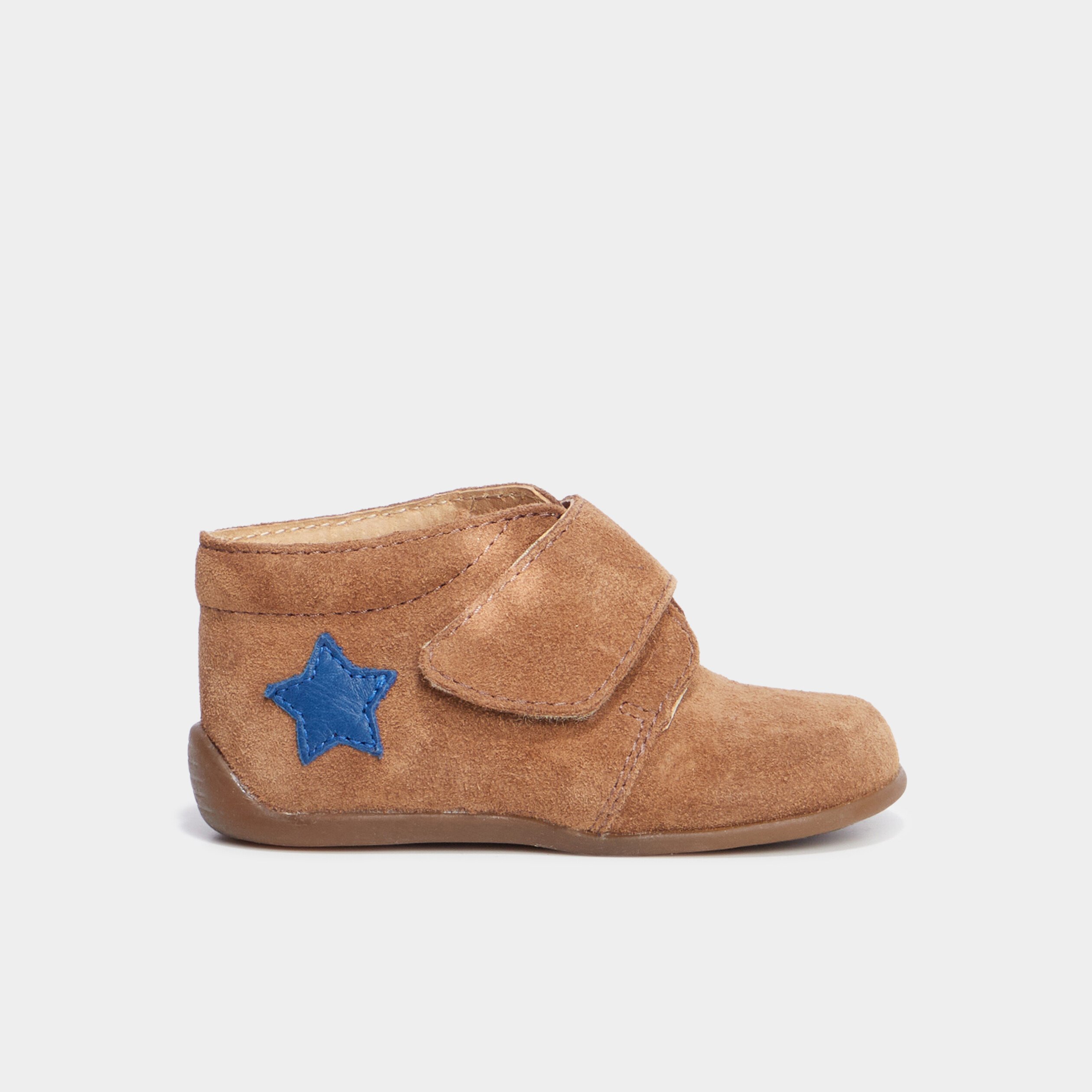 bottillons scratchs cuir semelle souple camel bebeg Bottillons scratchs cuir semelle souple camel bébé garçon