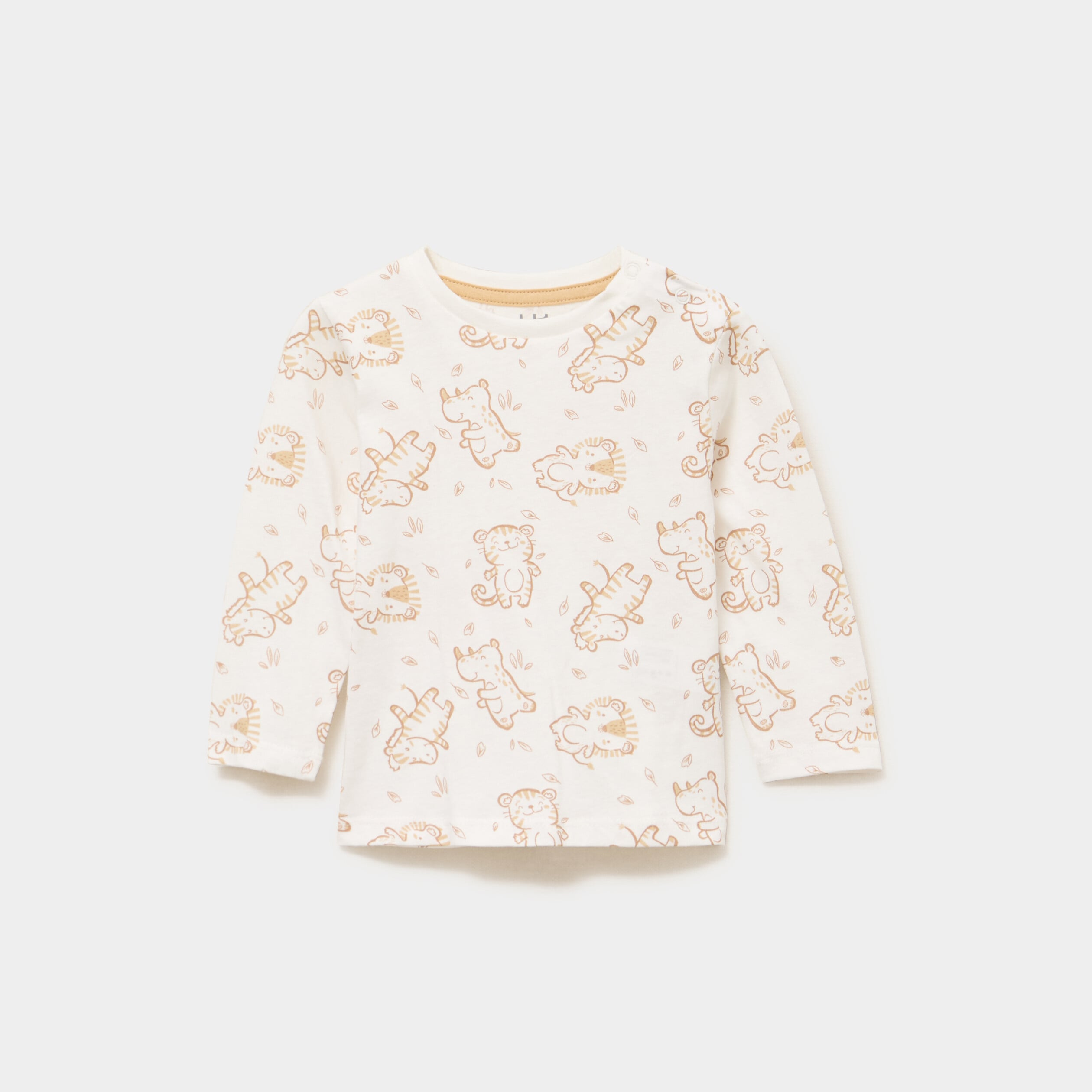 T-shirt manches longues coton beige b&eacute;b&eacute; gar&ccedil;on