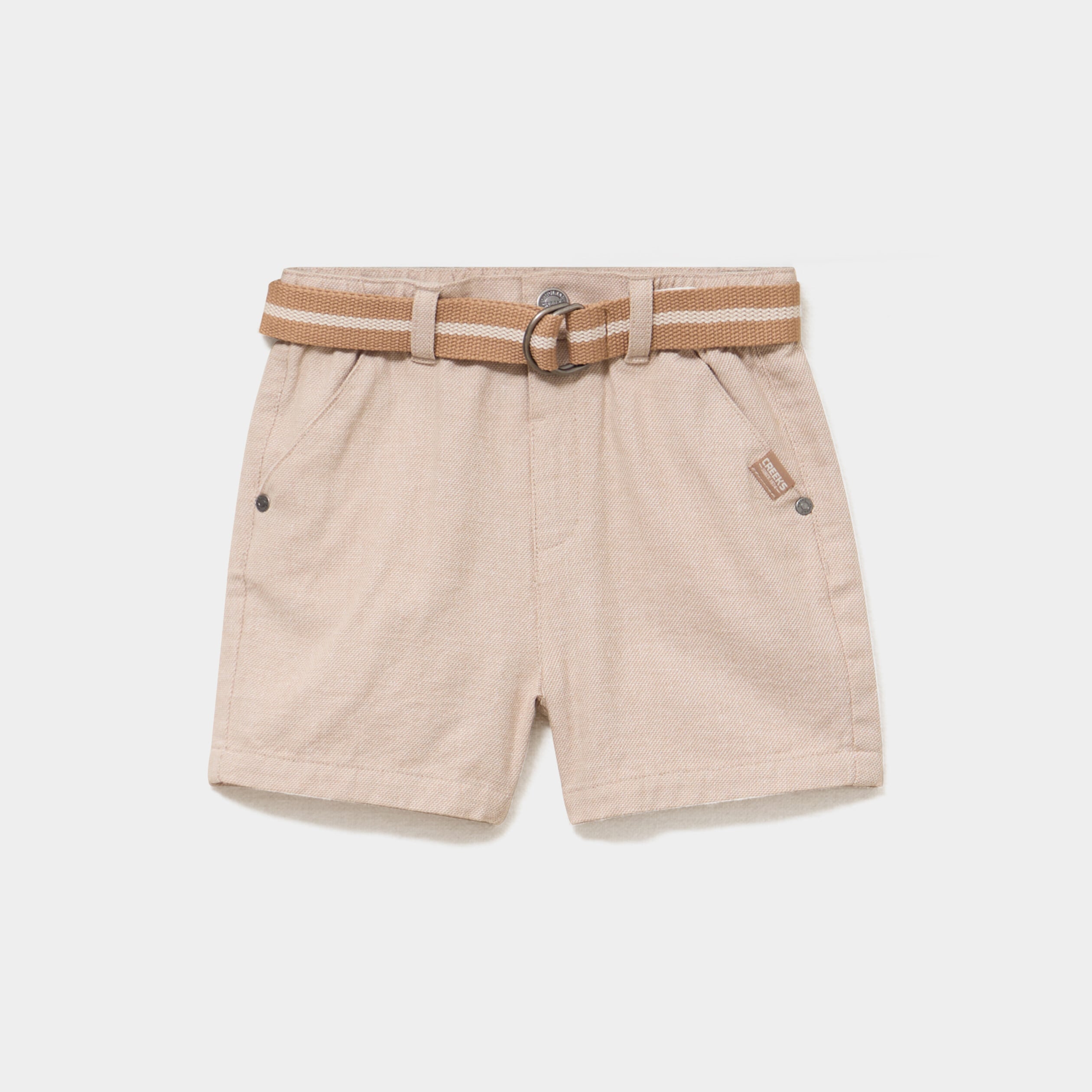 Short avec ceinture sable b&eacute;b&eacute; gar&ccedil;on
