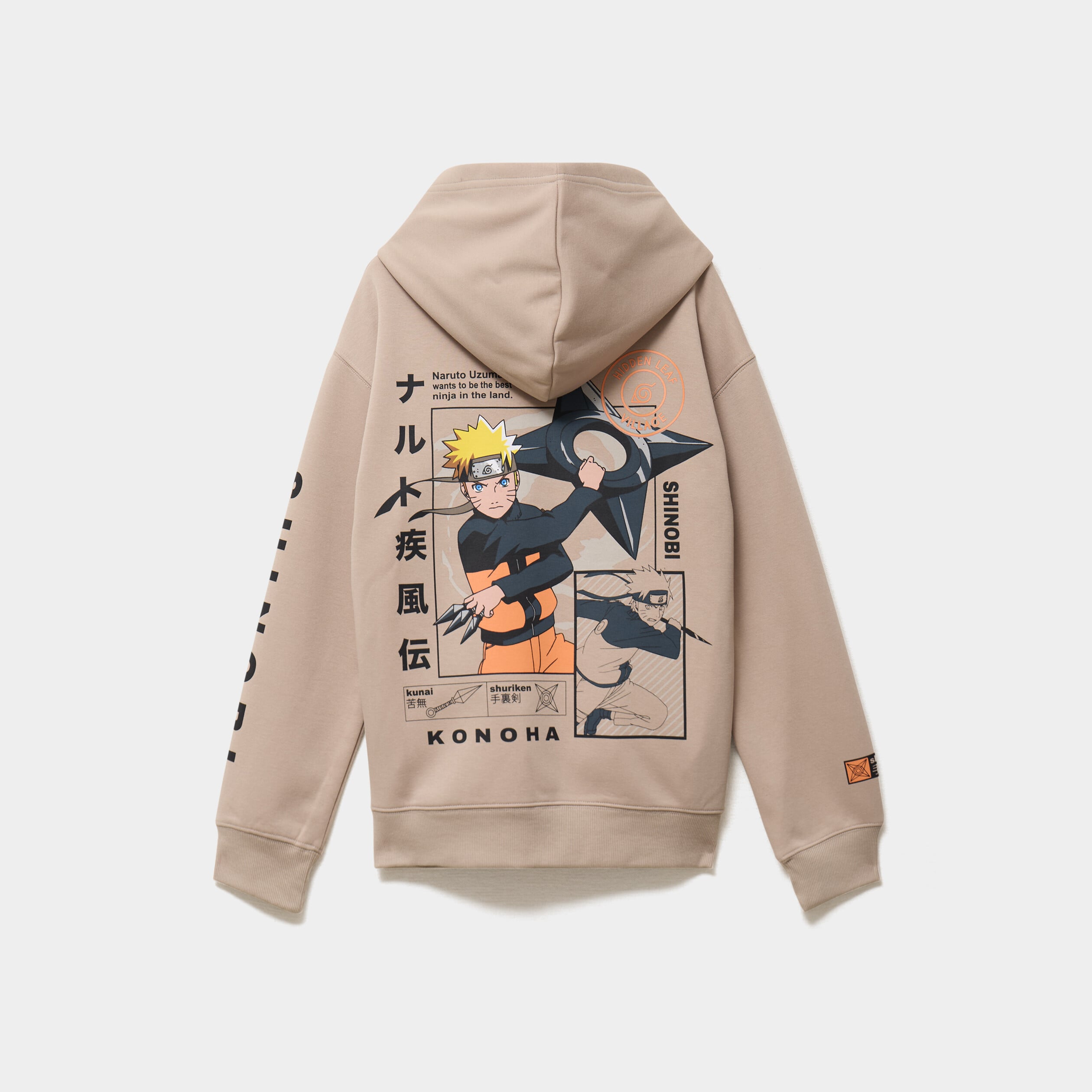 Sweat hoodie poches zipp&eacute;es Naruto sable gar&ccedil;on