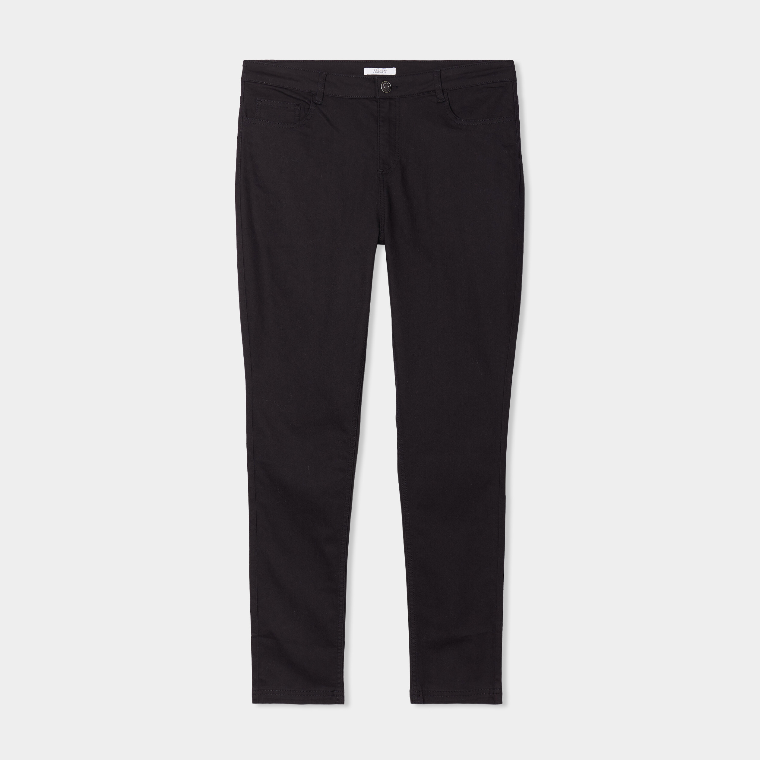 Pantalon slim taille haute et élastiquée noir femme grande taille