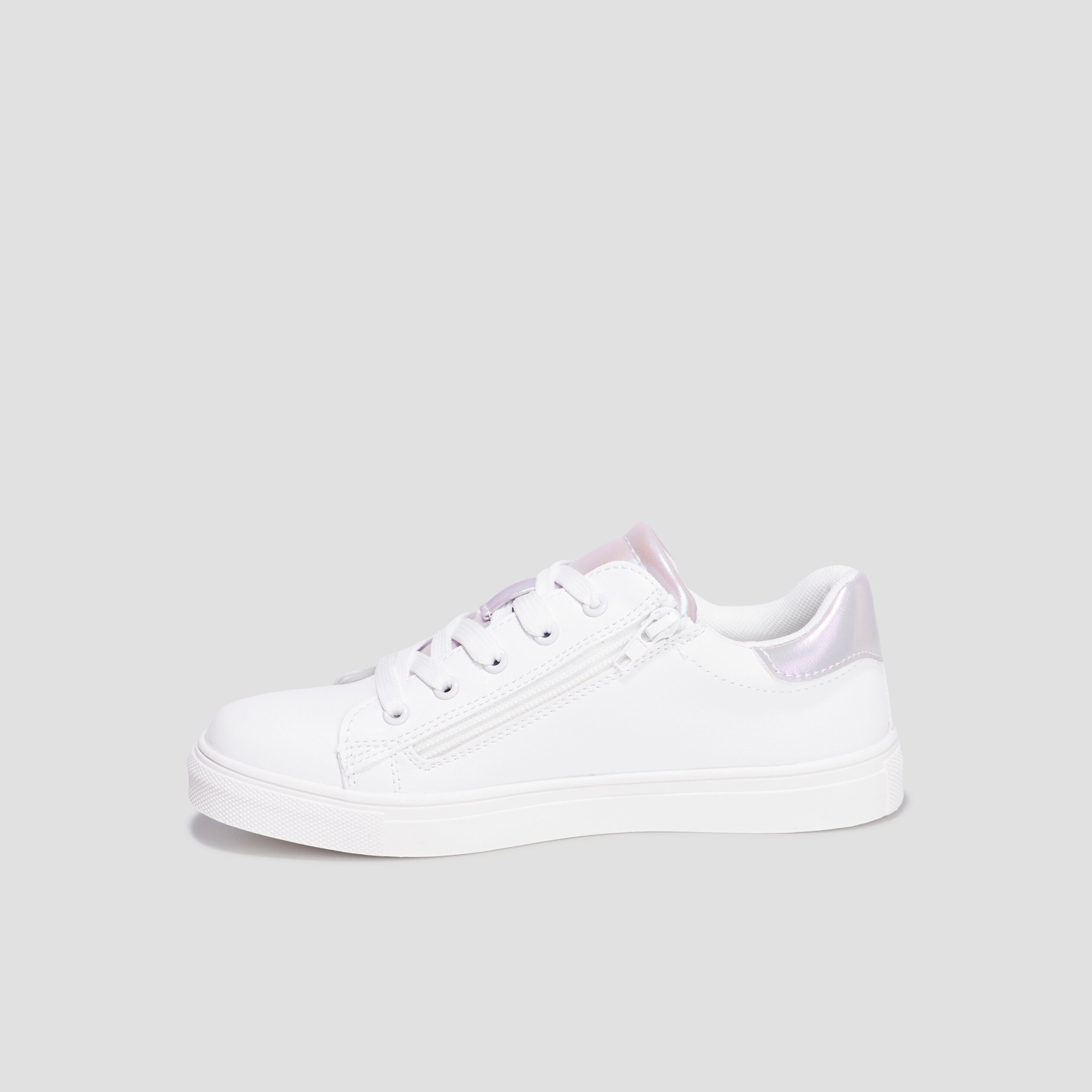 tennis basses zippees liberto blanc fille Tennis basses zippées Liberto blanc fille