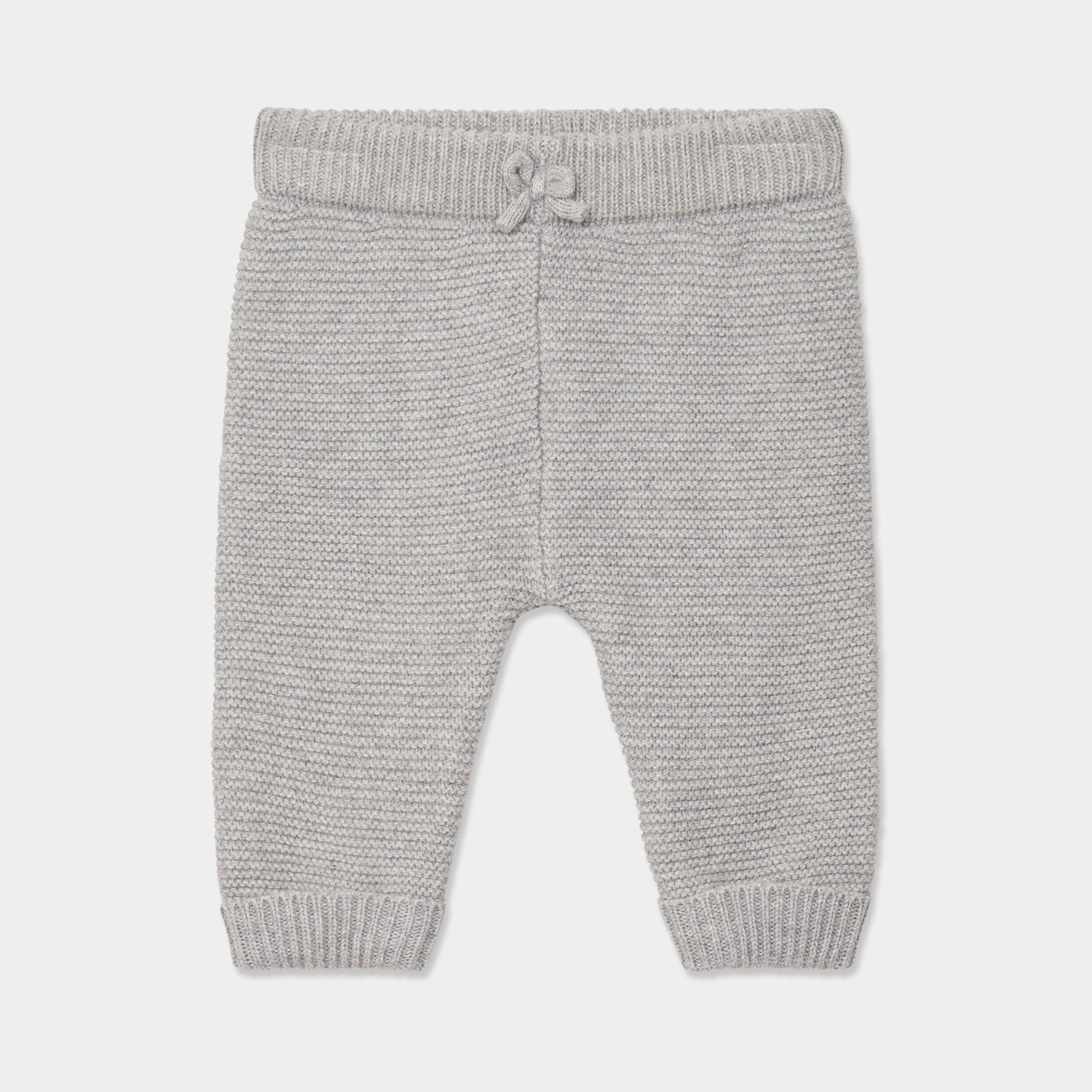 Pantalon tricot coton gris clair b&eacute;b&eacute;