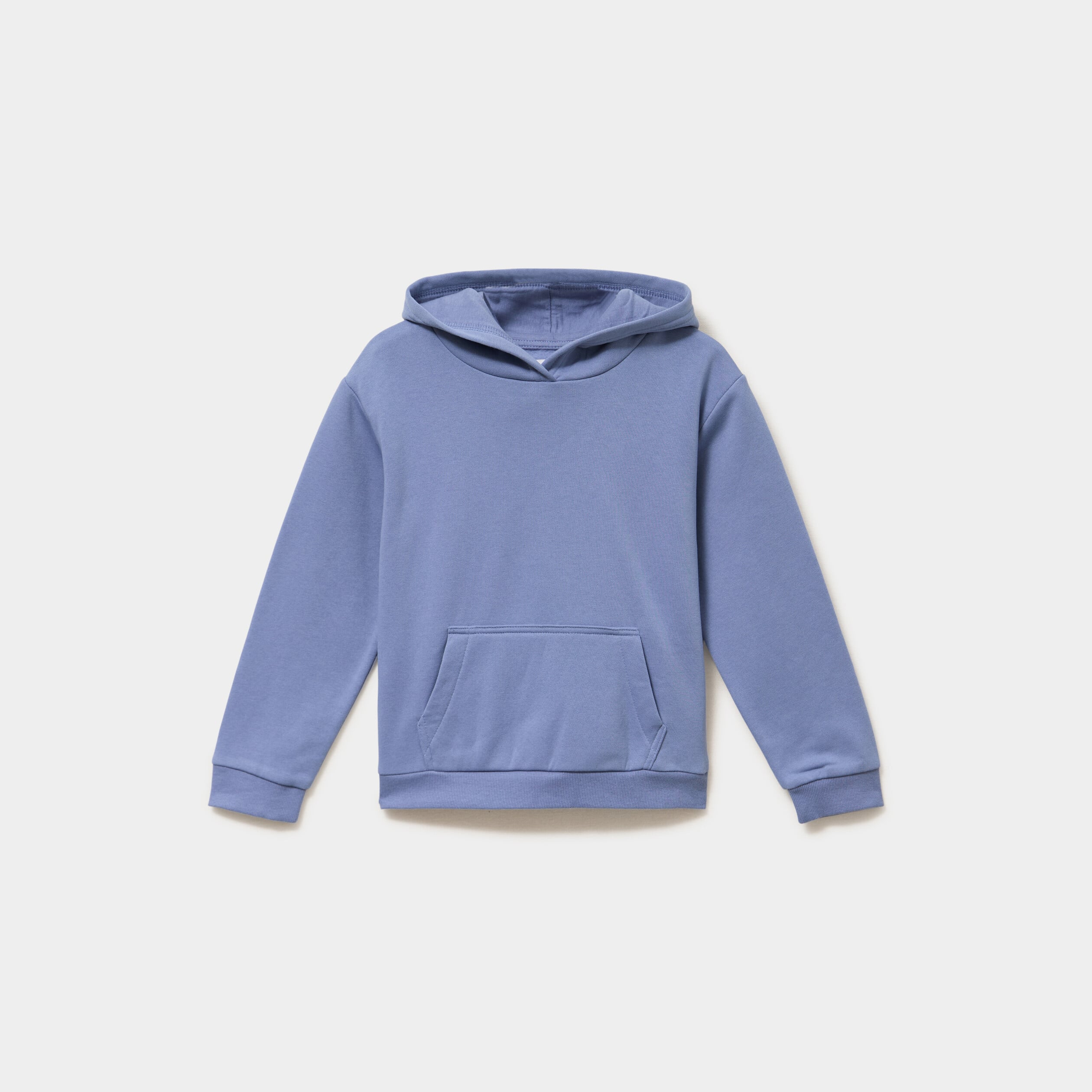 Sweat &agrave; capuche hoodie relax molleton bleu lavande fille