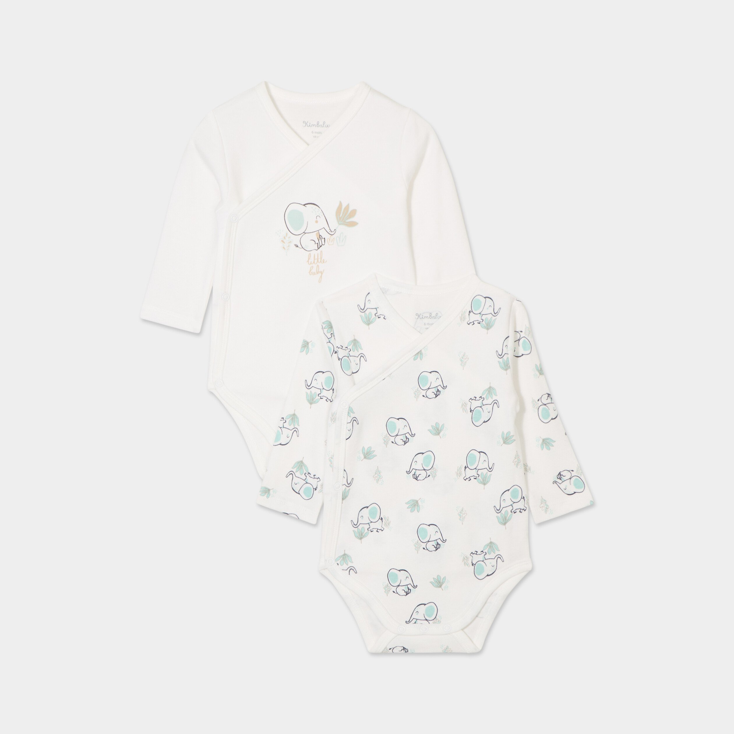 lot 2 bodies croises coton ivoire bebe Lot 2 bodies croisés coton ivoire bébé