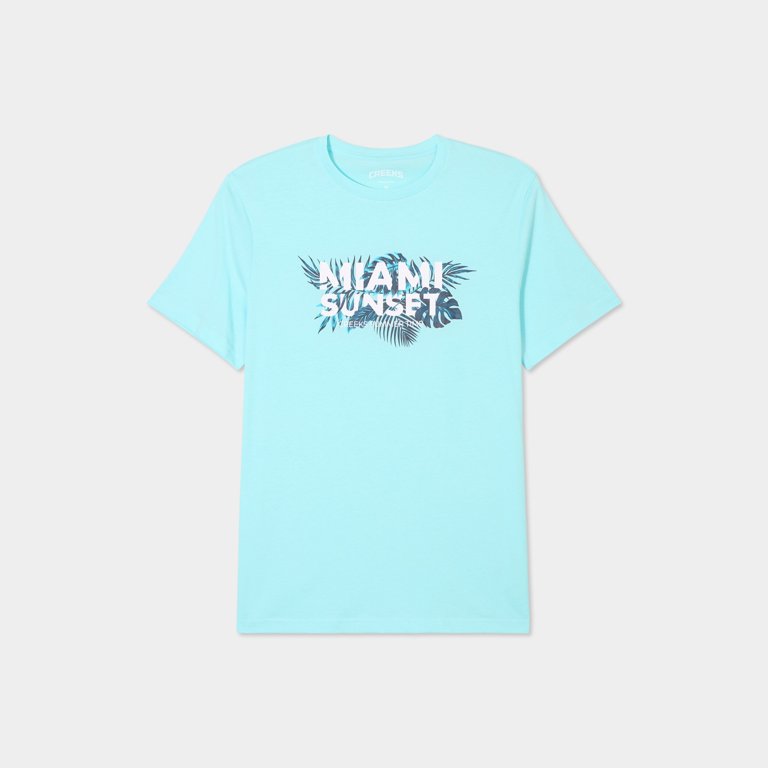 t shirt col rond manches courtes coton bleu turquoise homme T-shirt col rond manches courtes coton bleu turquoise homme