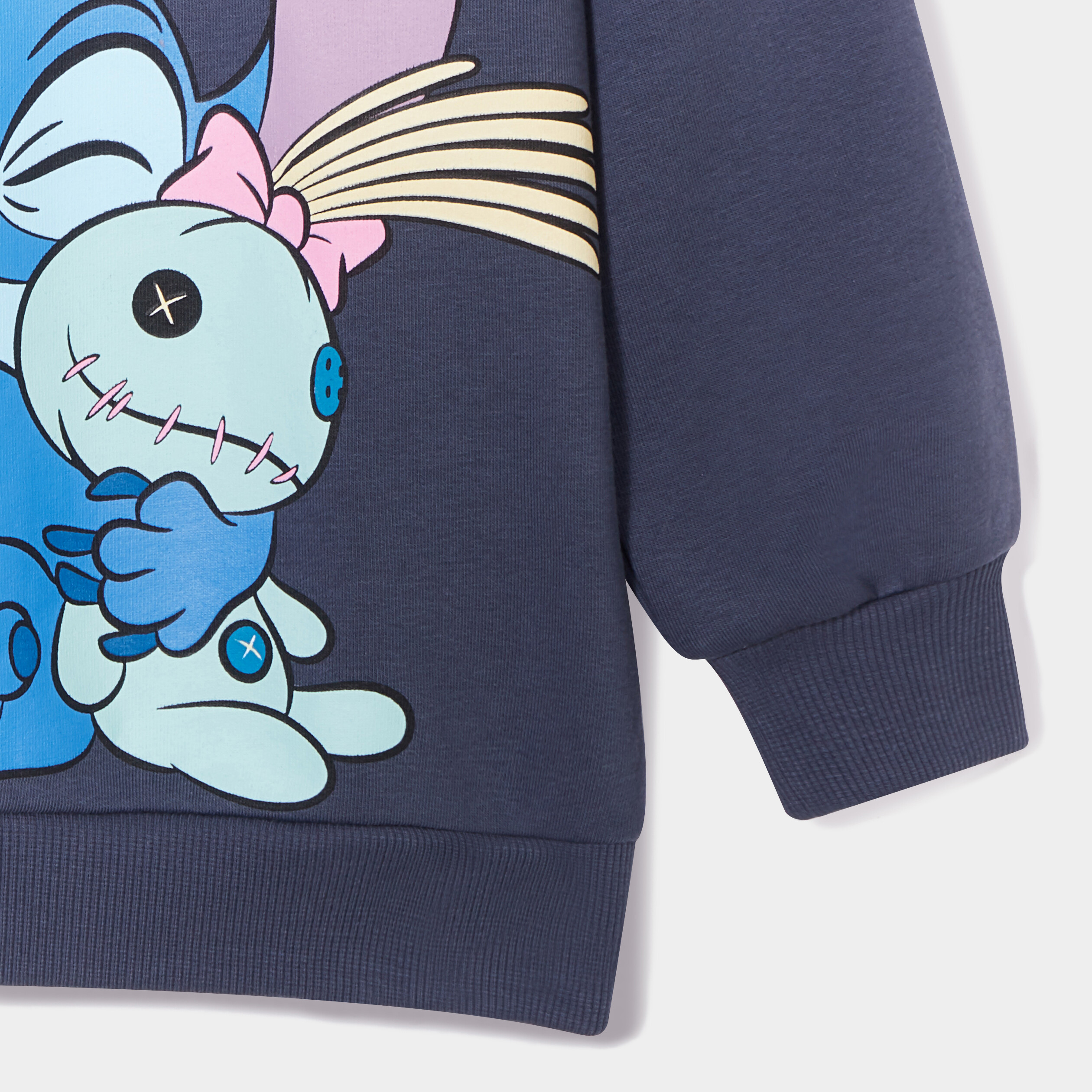 Sweat à capuche hoodie oversize Stitch gris foncé fille