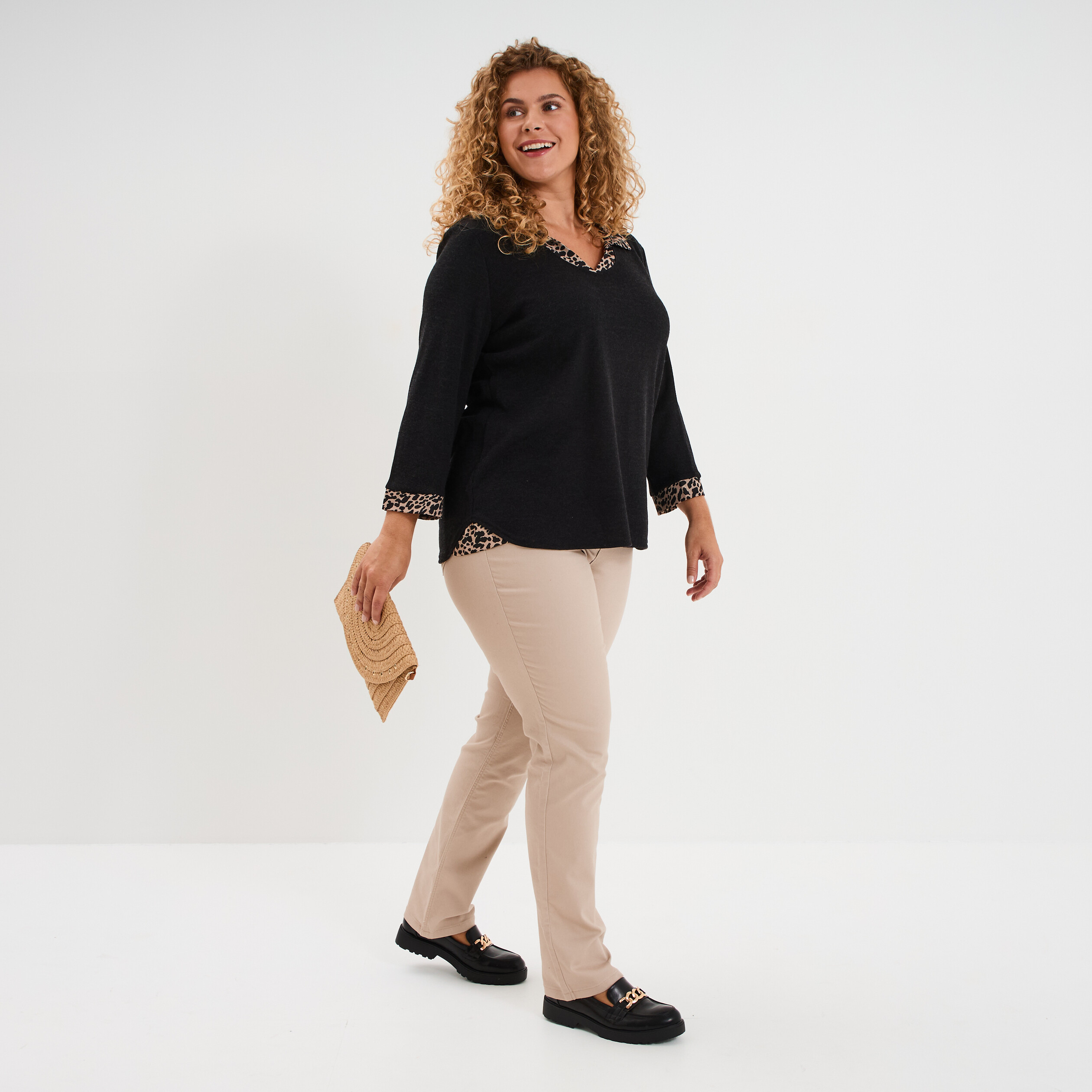 Pull Cache-cœur Noir En Tricot Pailleté Or I.Code