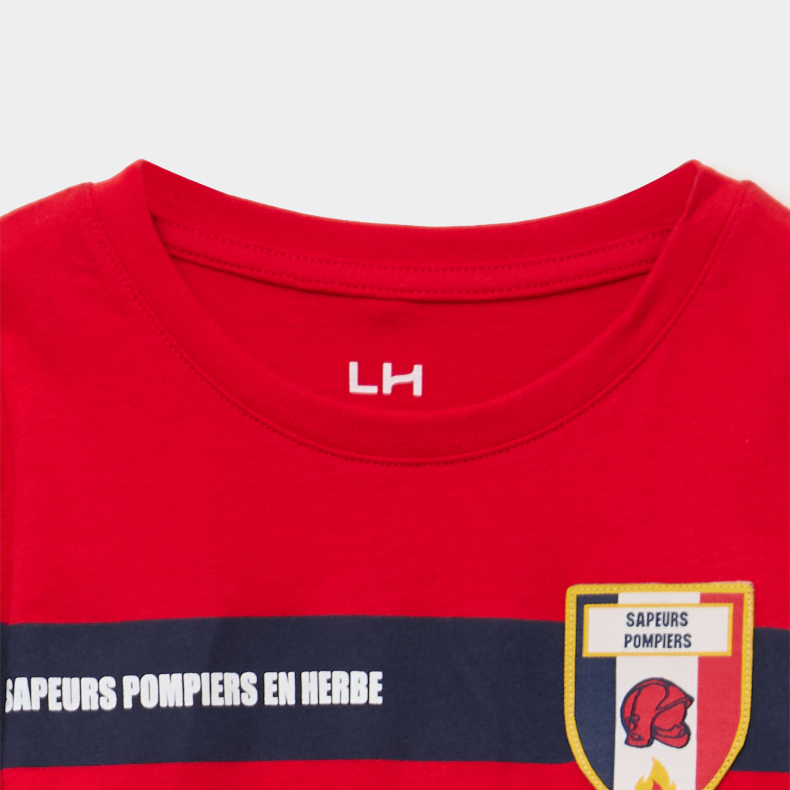 Ensemble pyjama pantalon t-shirt pompier rouge gar&ccedil;on