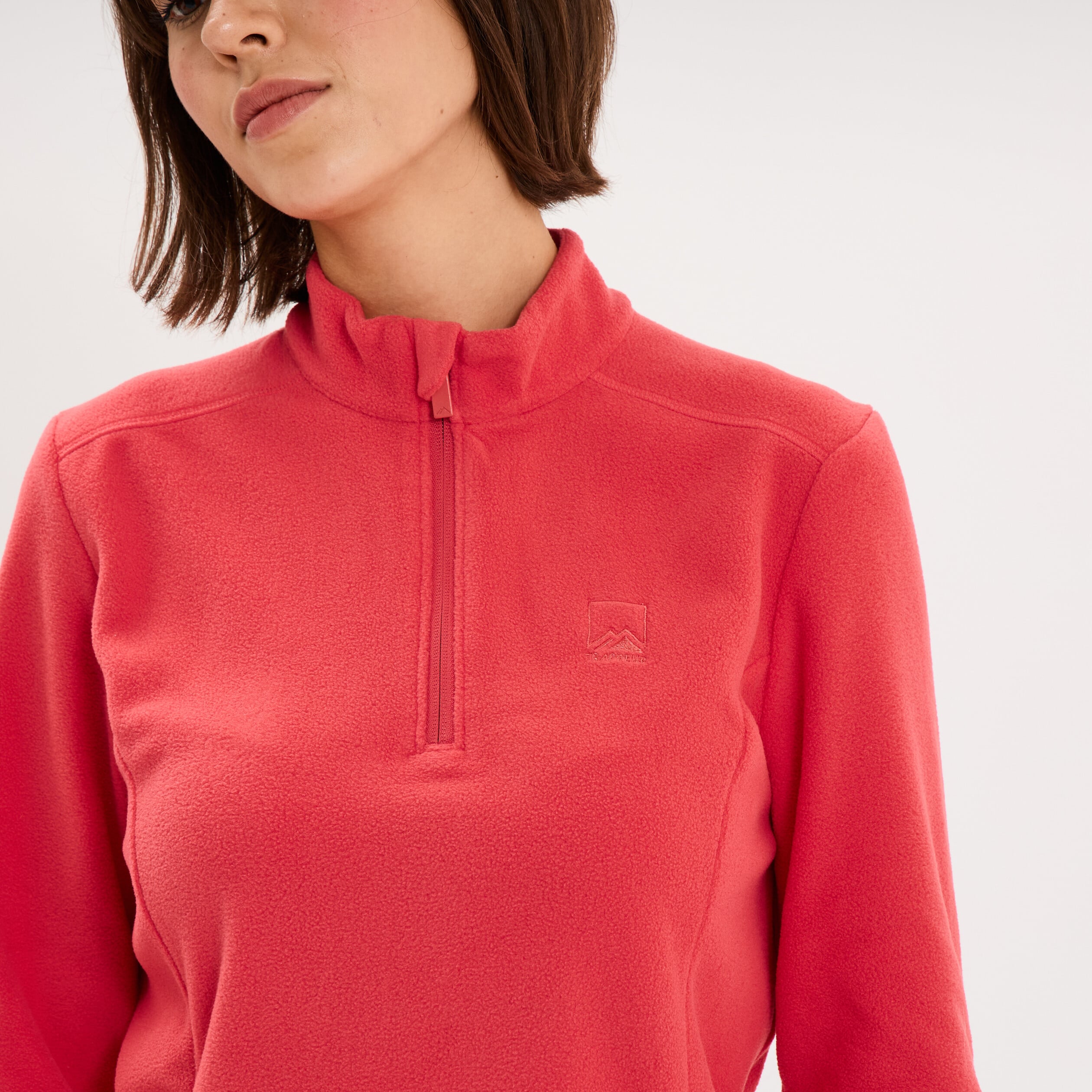 Sweat polaire col camionneur rose femme