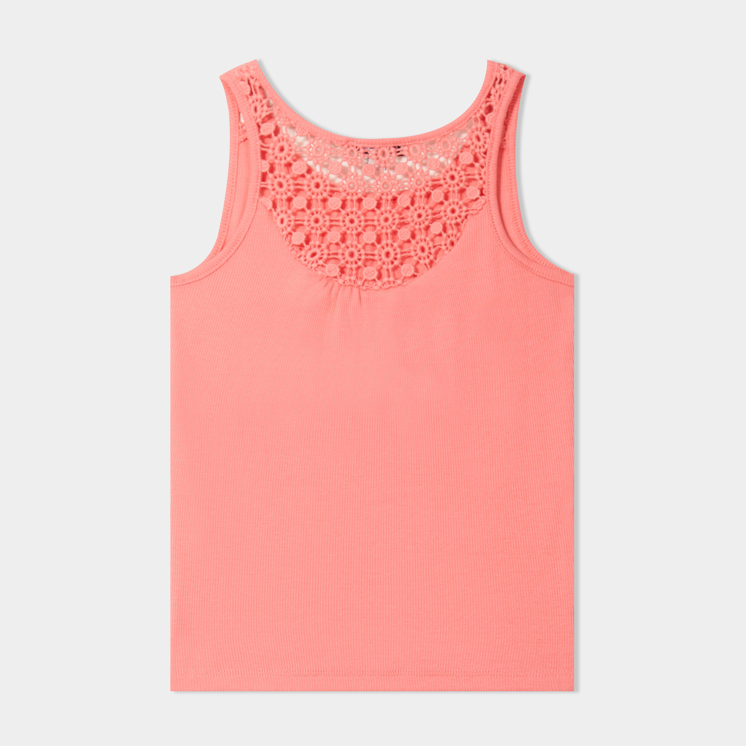 D&eacute;bardeur c&ocirc;tel&eacute; dos macram&eacute; rose framboise fille