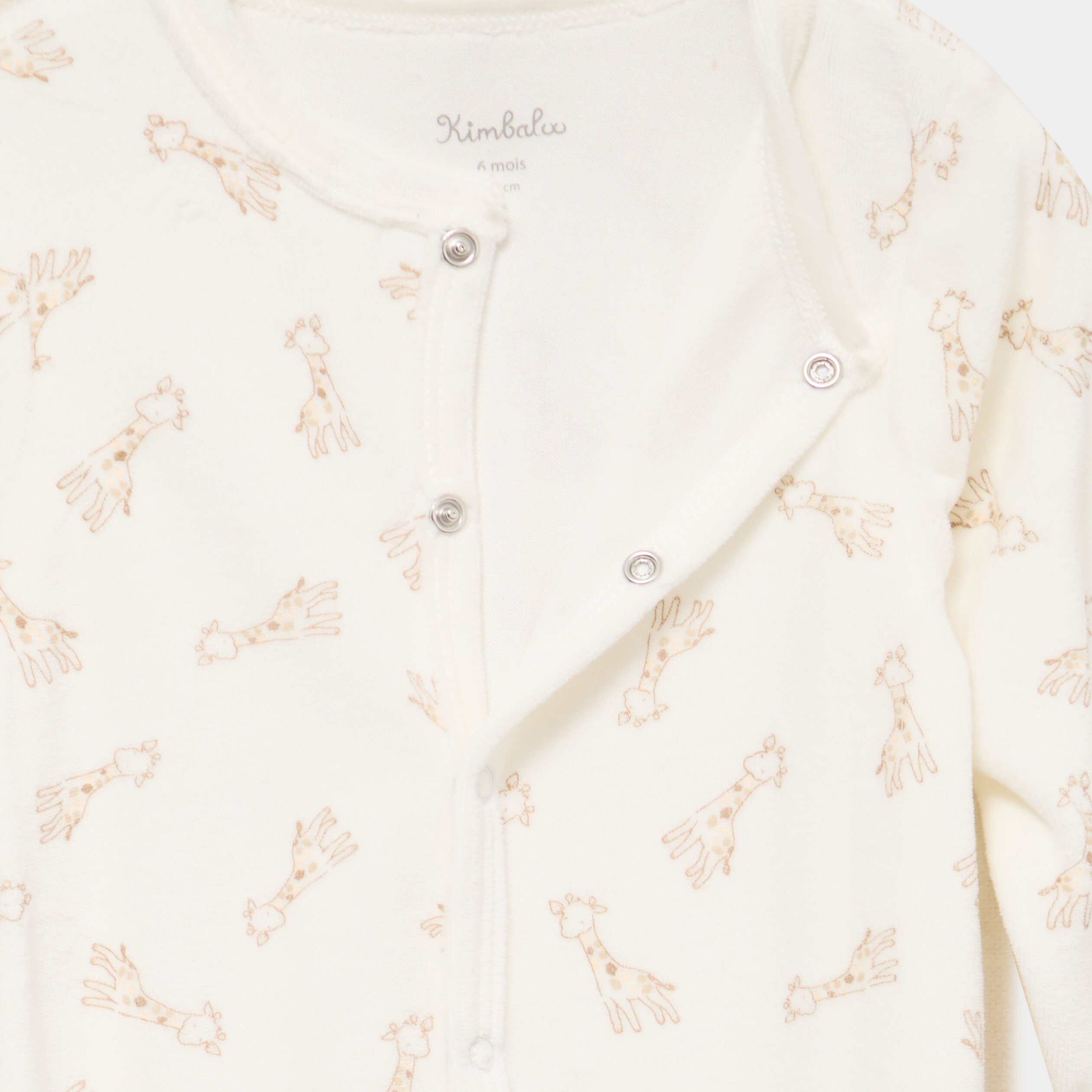 Ensemble body et dors-bien effet velours blanc b&eacute;b&eacute;