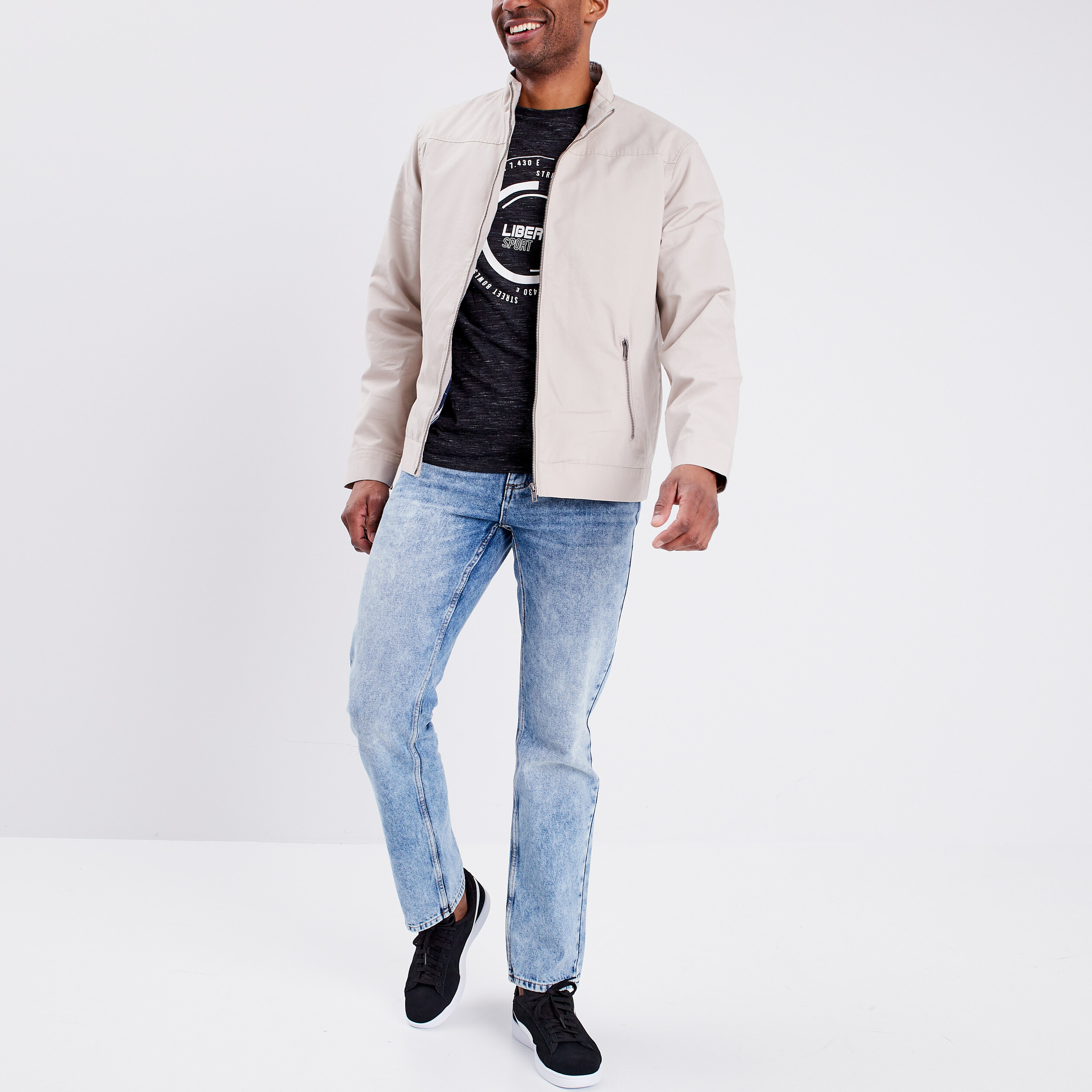 Veste droite zippée Creeks sable homme