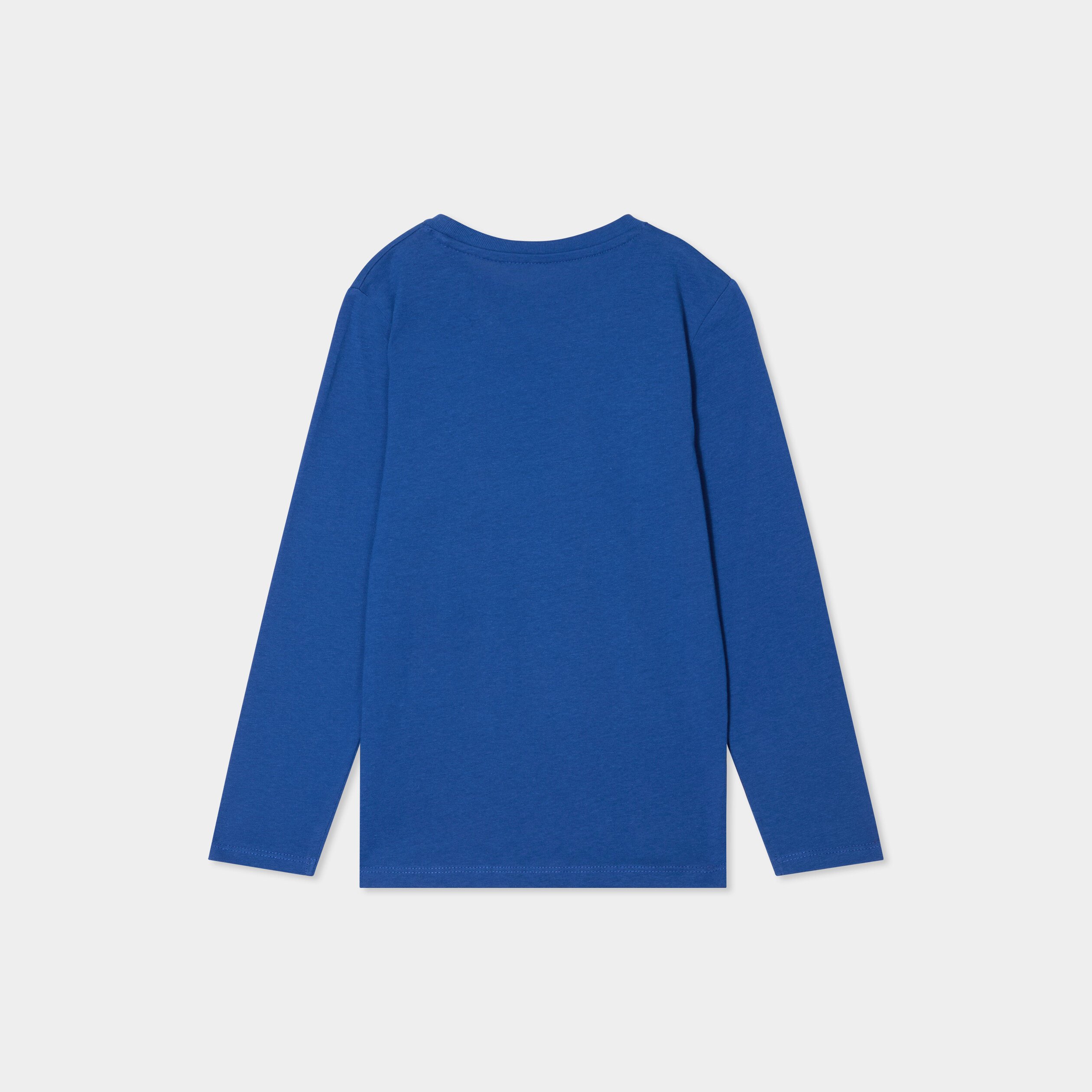 t shirt manches longues bleu garcon T-shirt manches longues bleu garçon