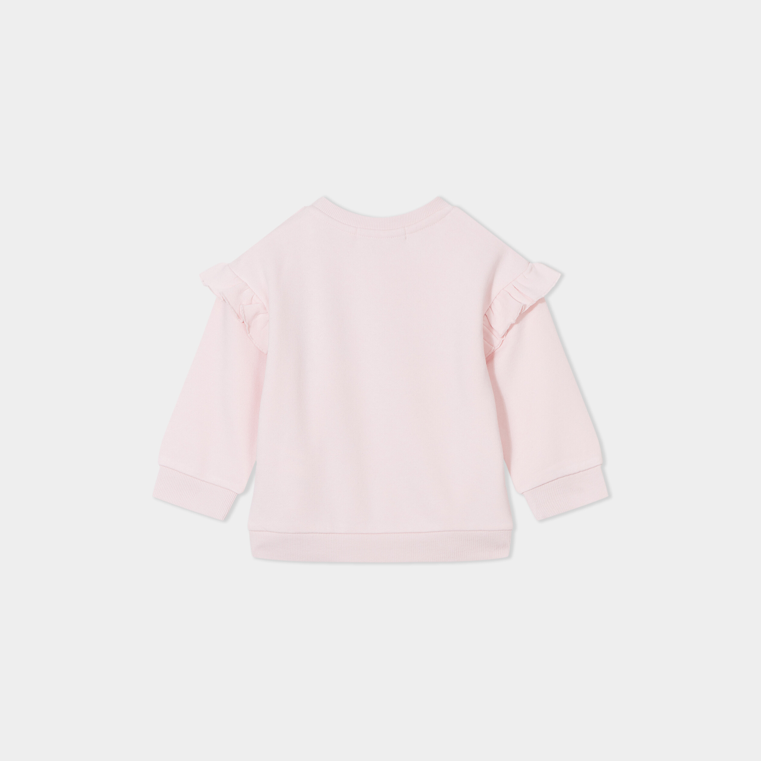 sweat volants et details brodes creeks rose clair bebef Sweat volants et détails brodés Creeks rose clair bébé fille