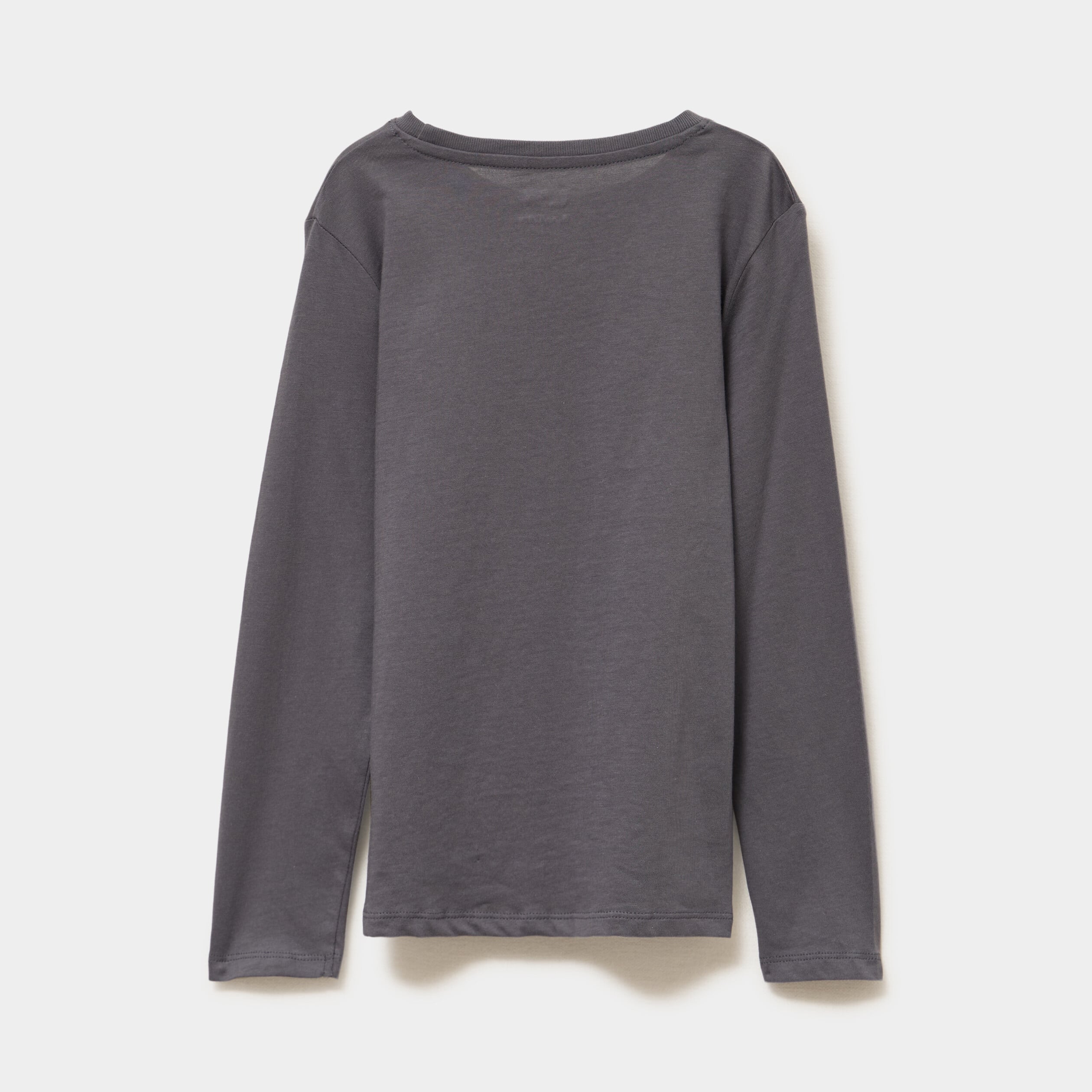 T-shirt manches longues coton gris fonc&eacute; gar&ccedil;on