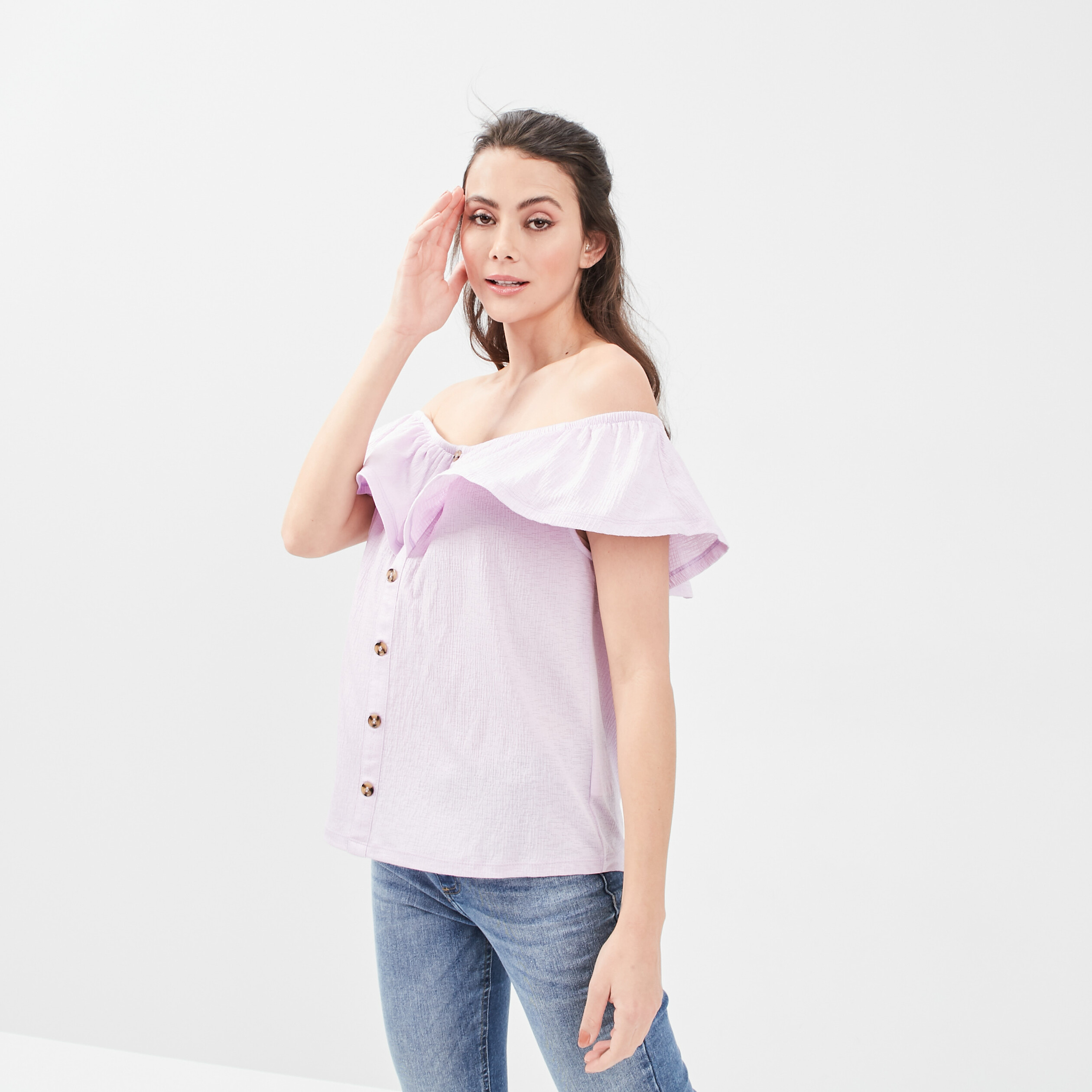 T shirt col bardot deals