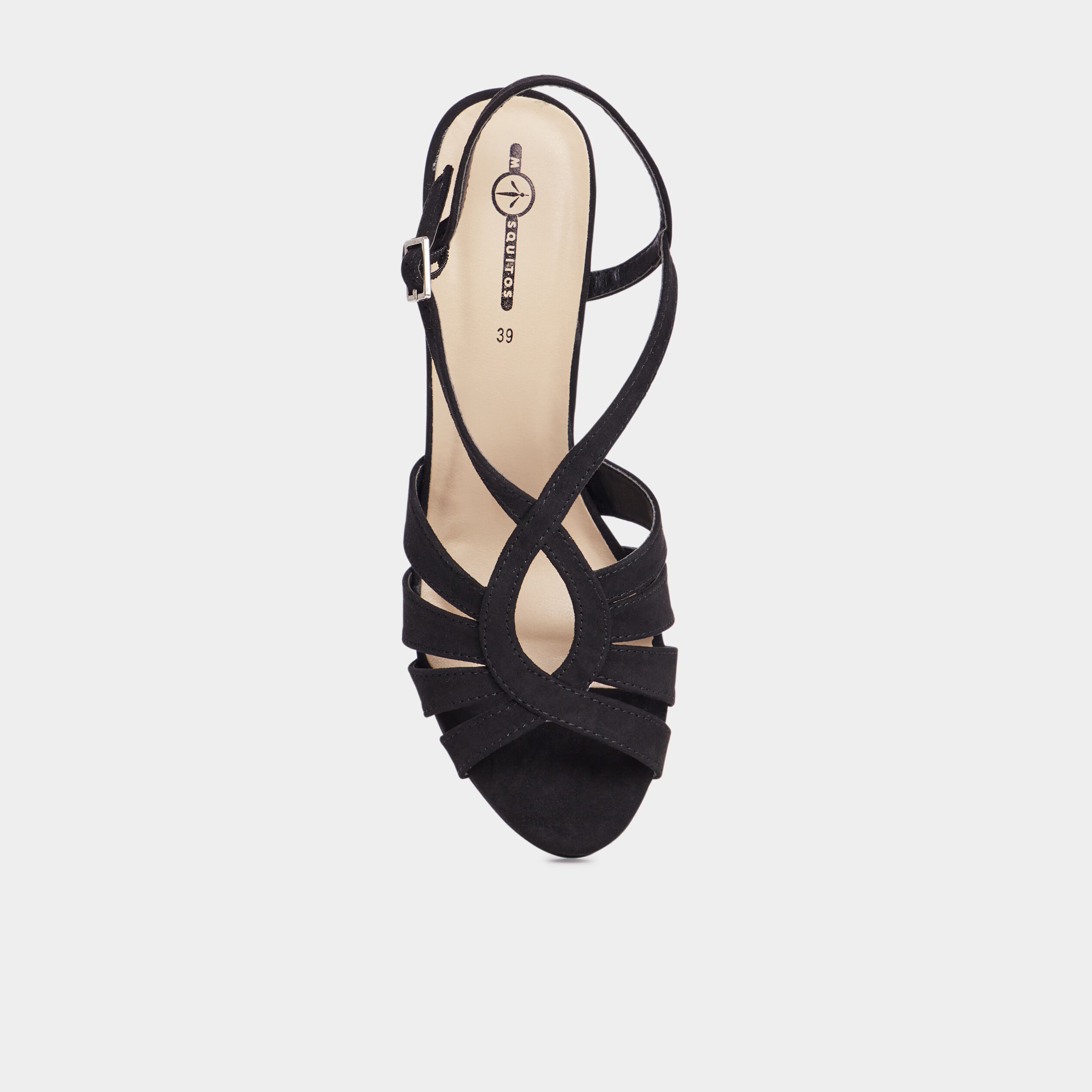 Sandales &agrave; talons aiguilles Mosquitos noir femme