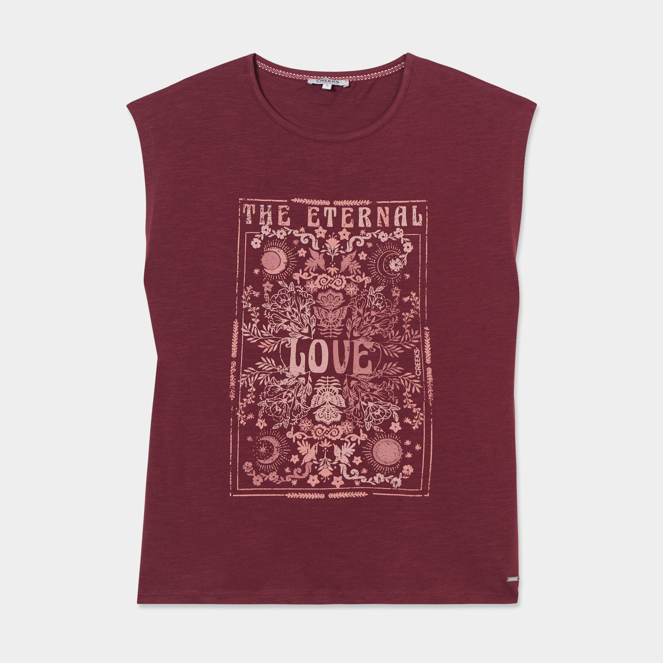 t shirt col rond manches courtes creeks bordeaux femme T-shirt col rond manches courtes Creeks bordeaux femme