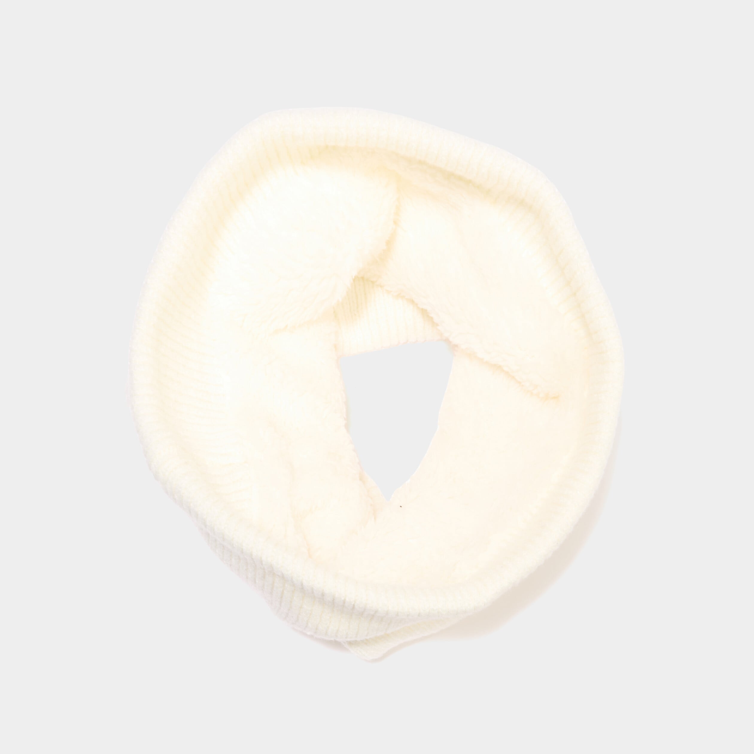 Tour de cou tricot&eacute; doubl&eacute; ivoire femme