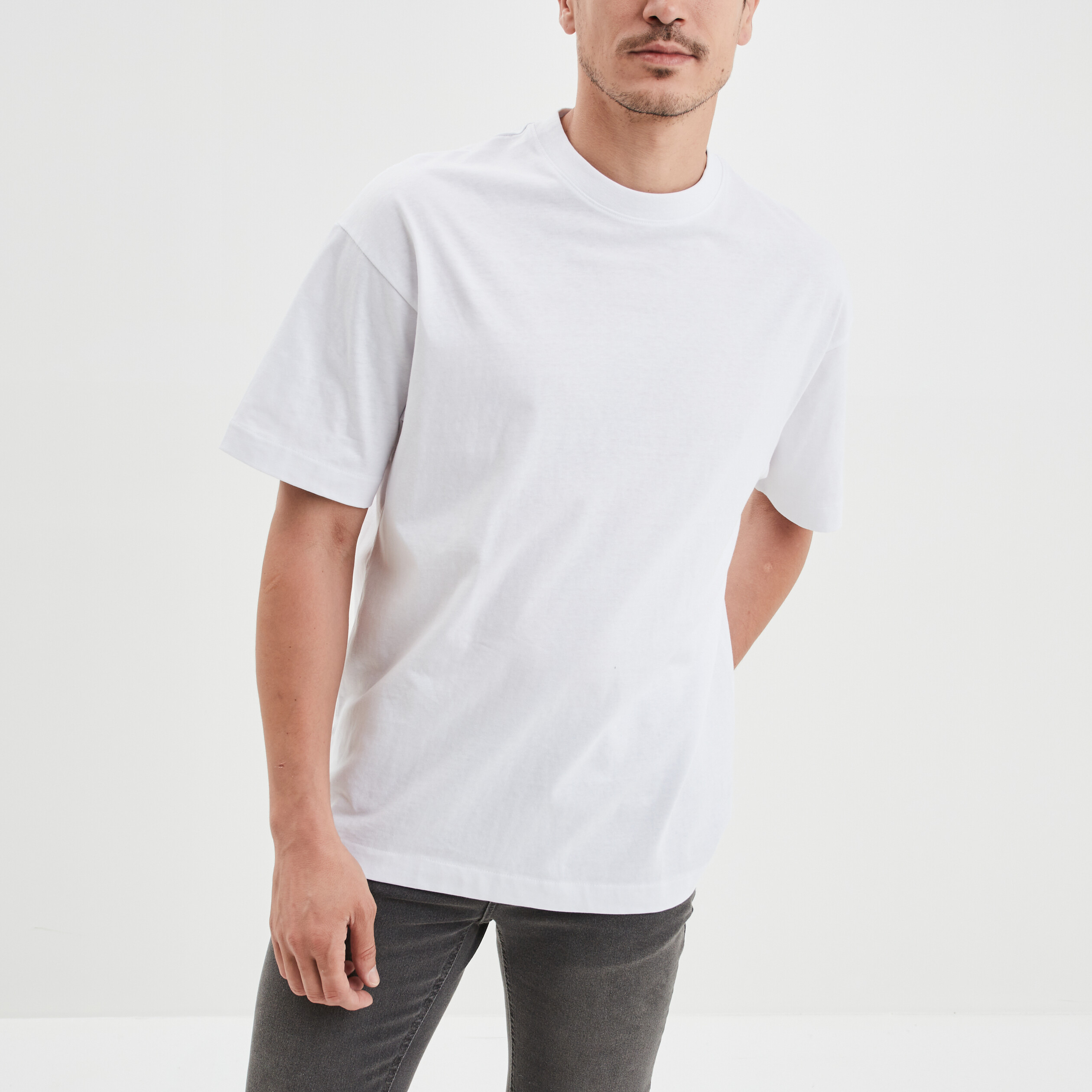 T-shirt oversize manches courtes Liberto blanc homme