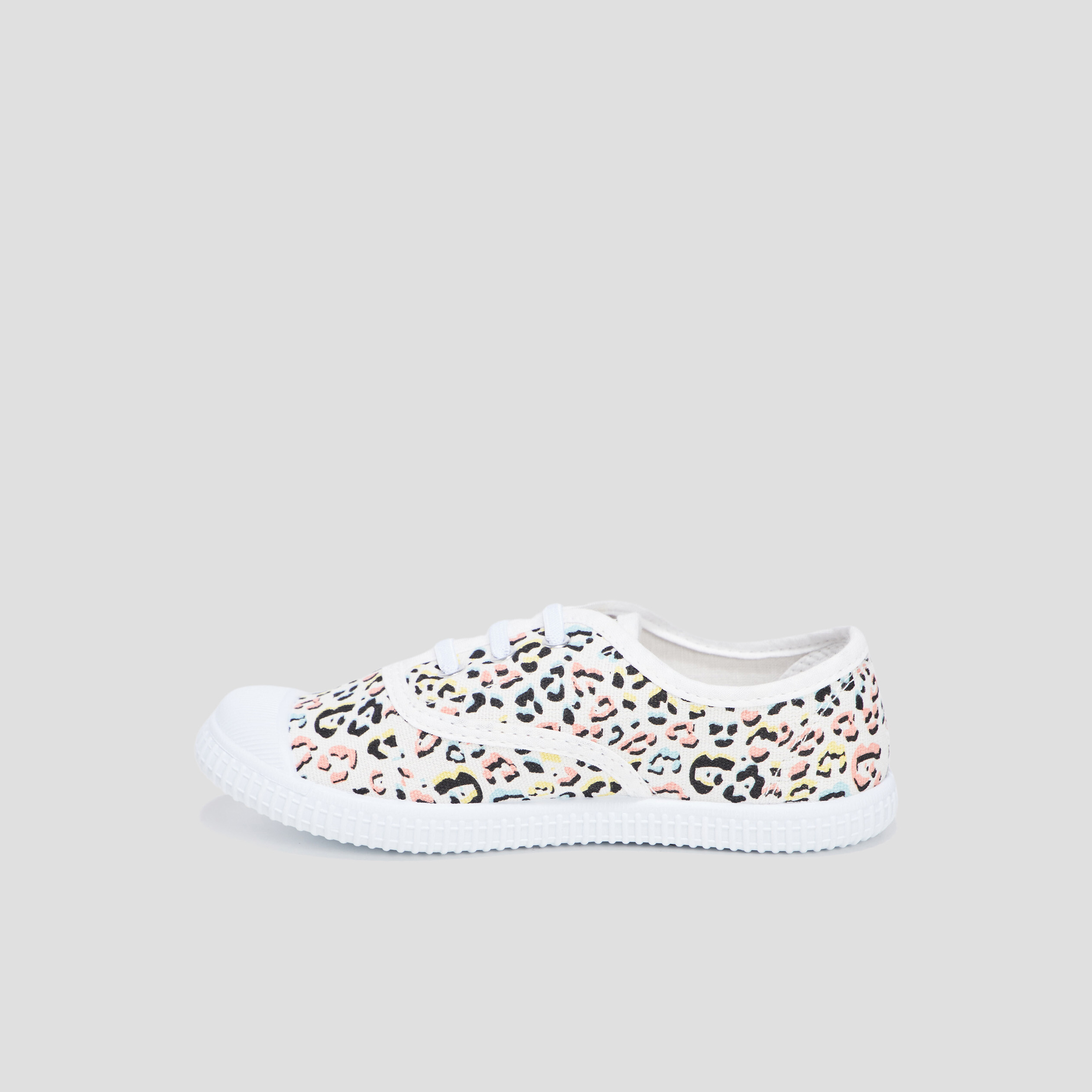 tennis en toile a lacets multicolore fille Tennis en toile à lacets multicolore fille