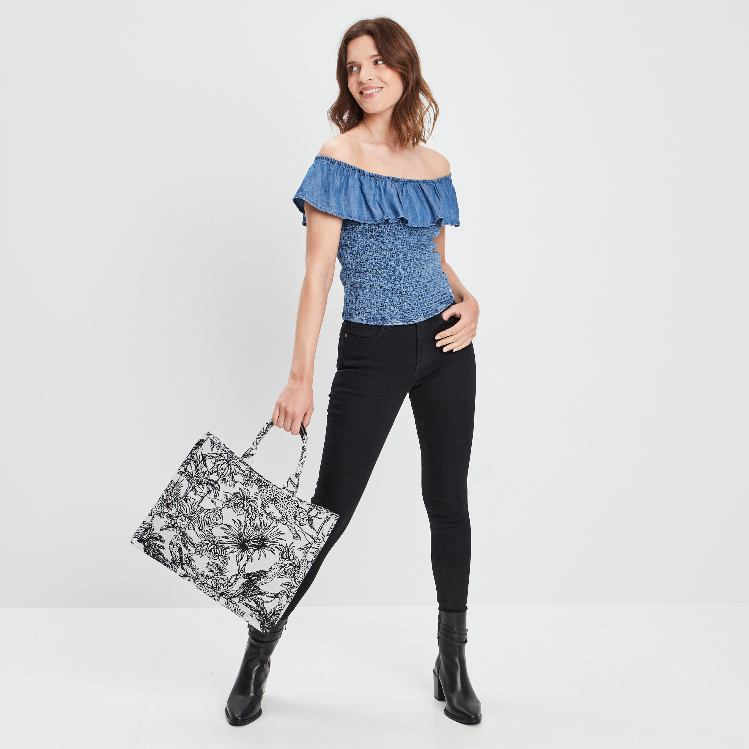 Jeans skinny 5 poches noir femme