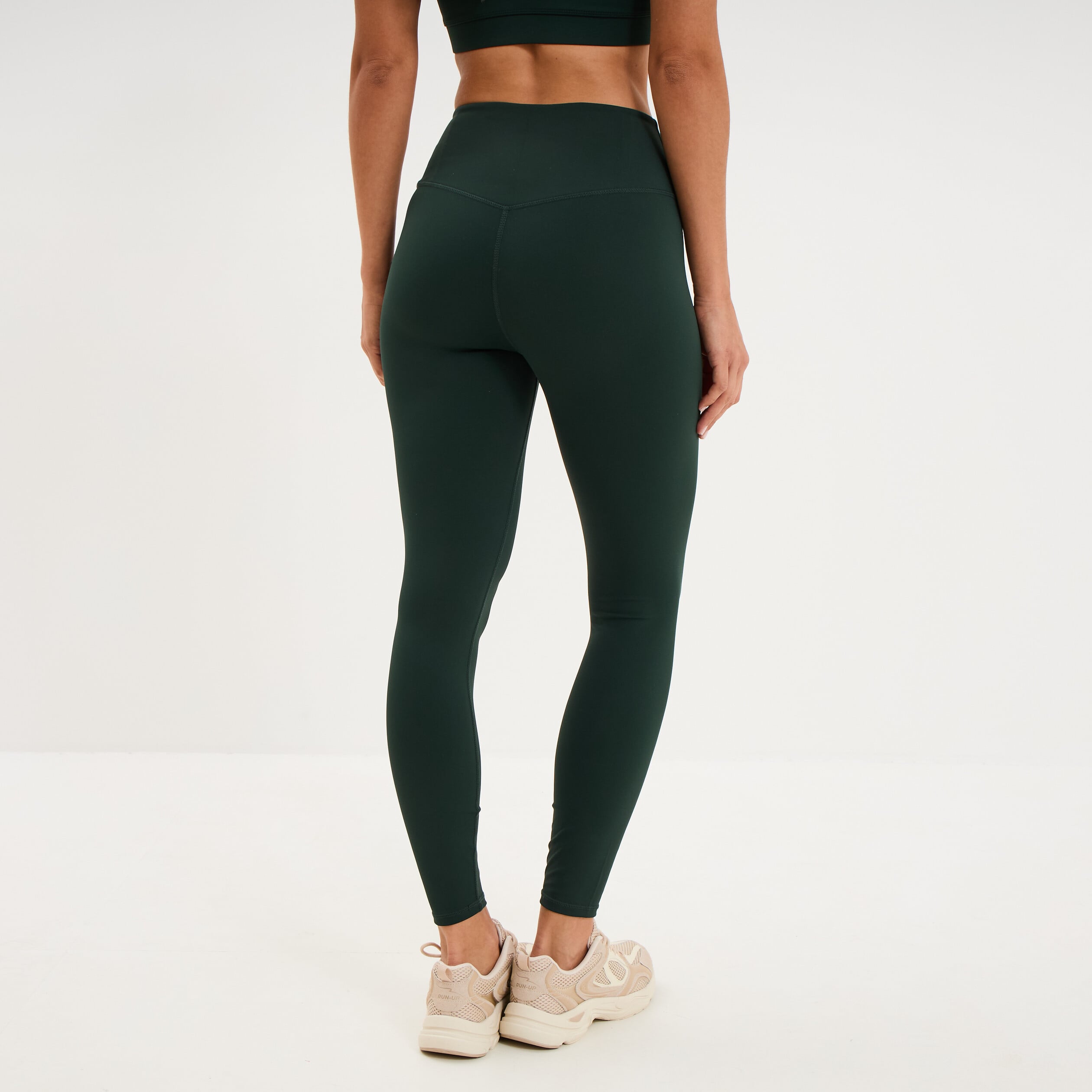 Legging de sport gainant taille haute vert fonc&eacute; femme