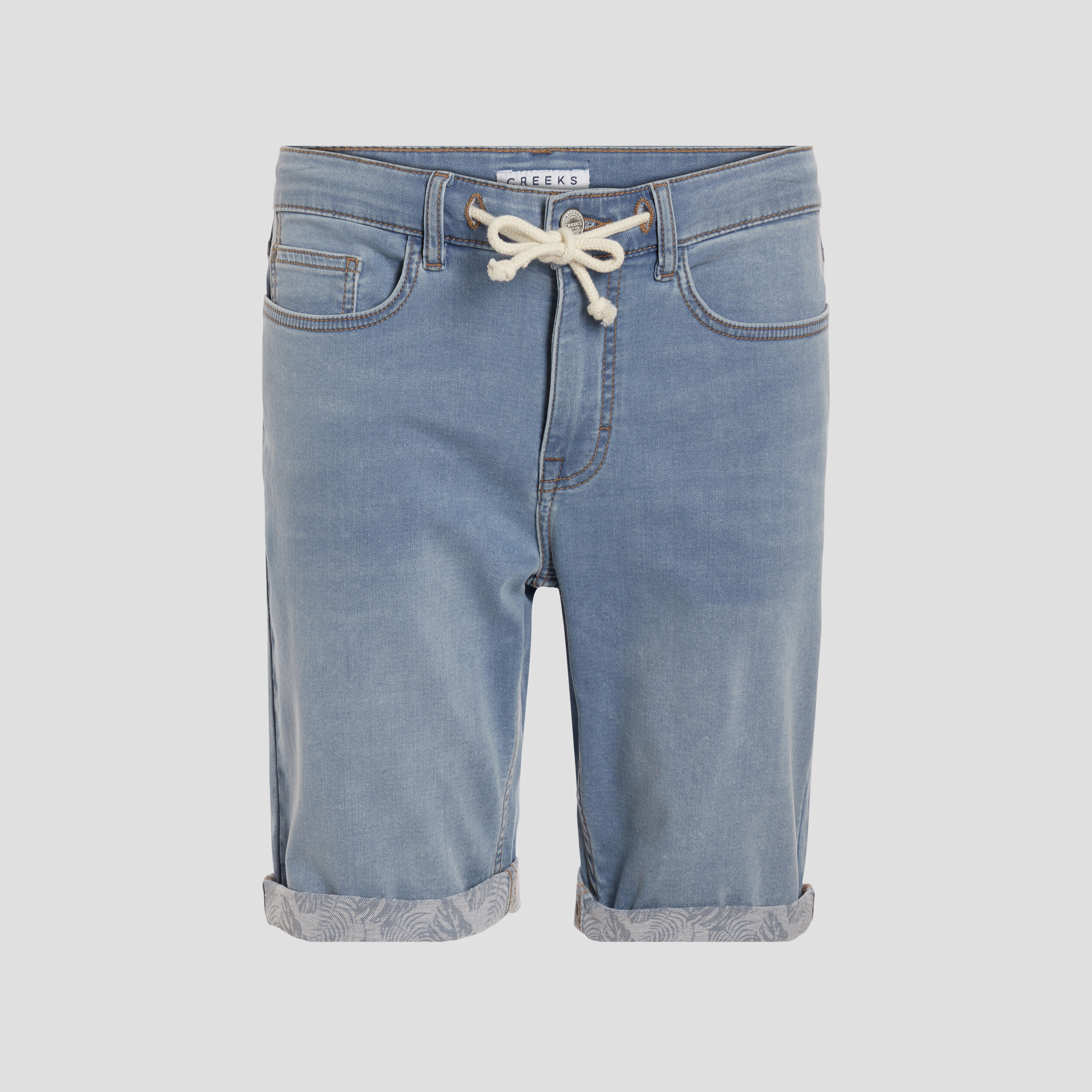 Bermuda straight en jean denim bleach homme