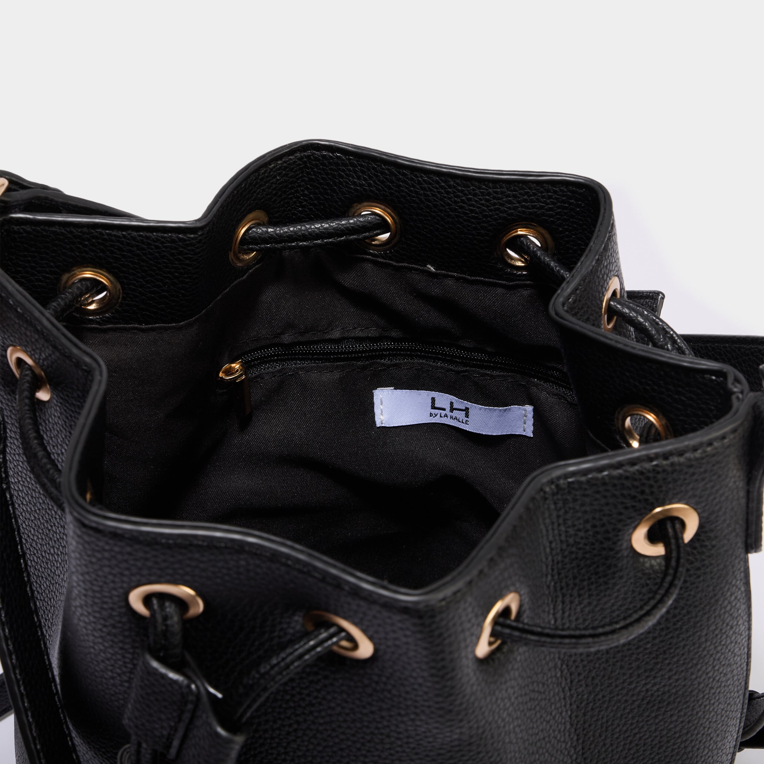 Sac seau avec bandouli&egrave;re amovible noir femme