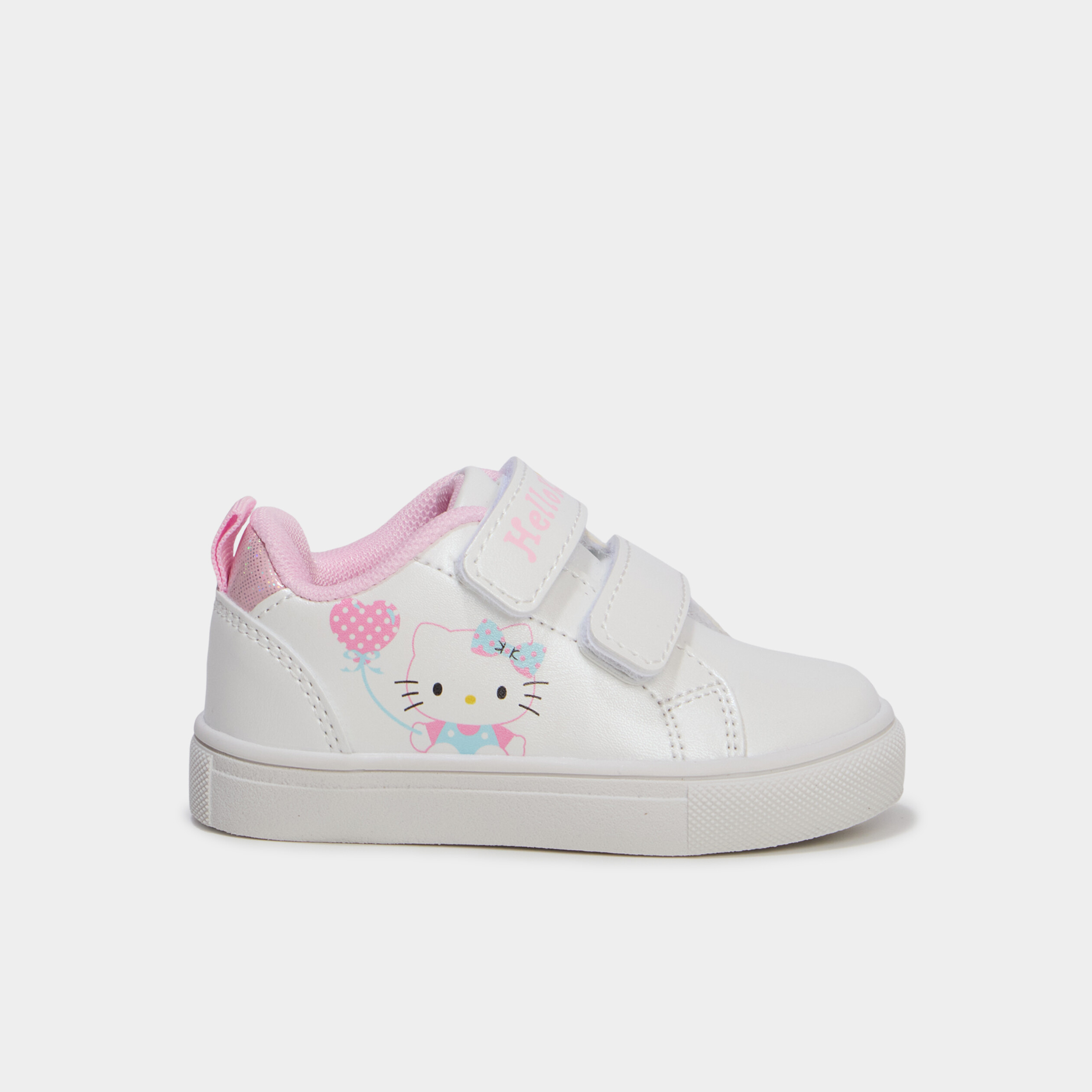 Baskets &agrave; scratchs Hello Kitty blanc b&eacute;b&eacute; fille