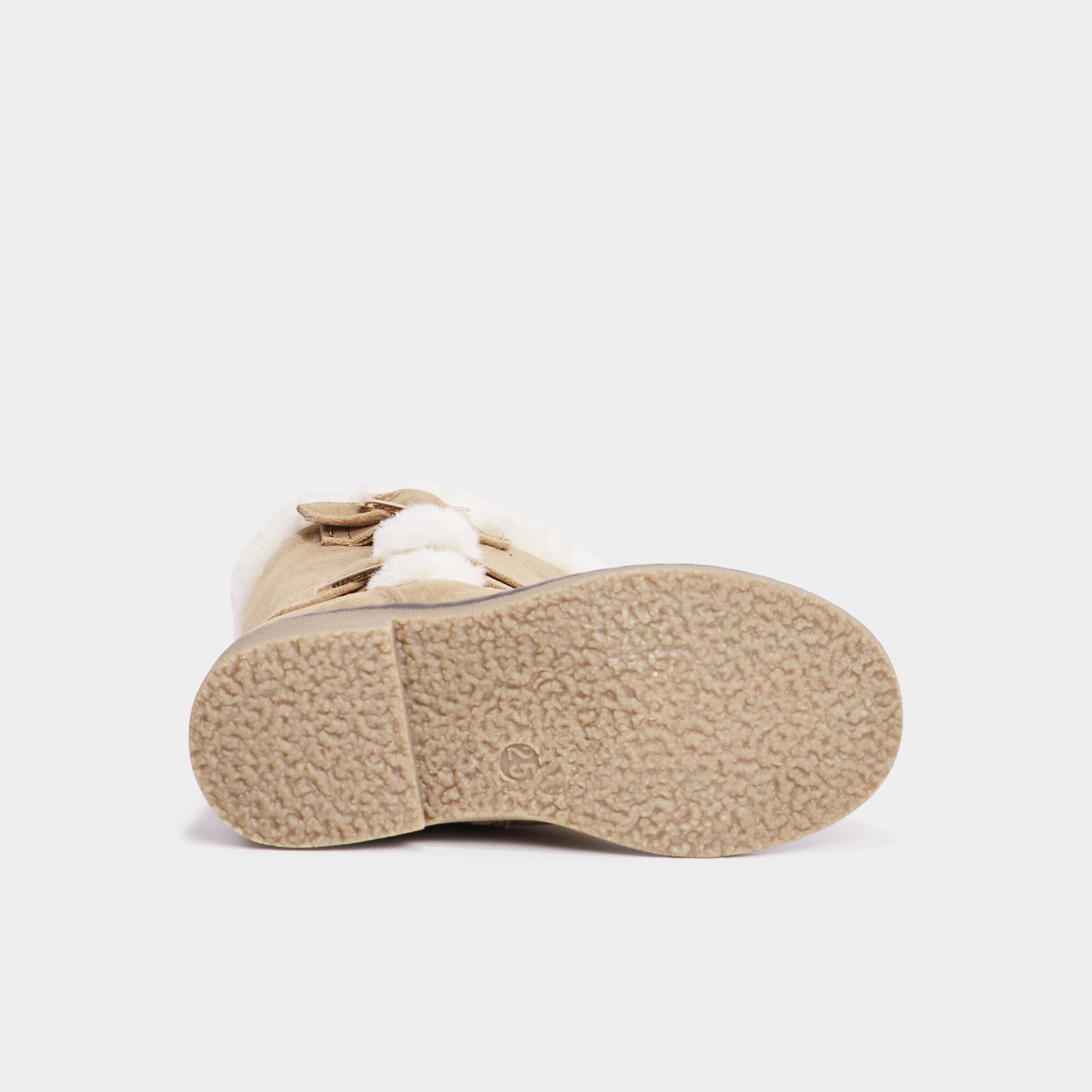 Bottes fourr&eacute;es zipp&eacute;es avec boucles camel fille