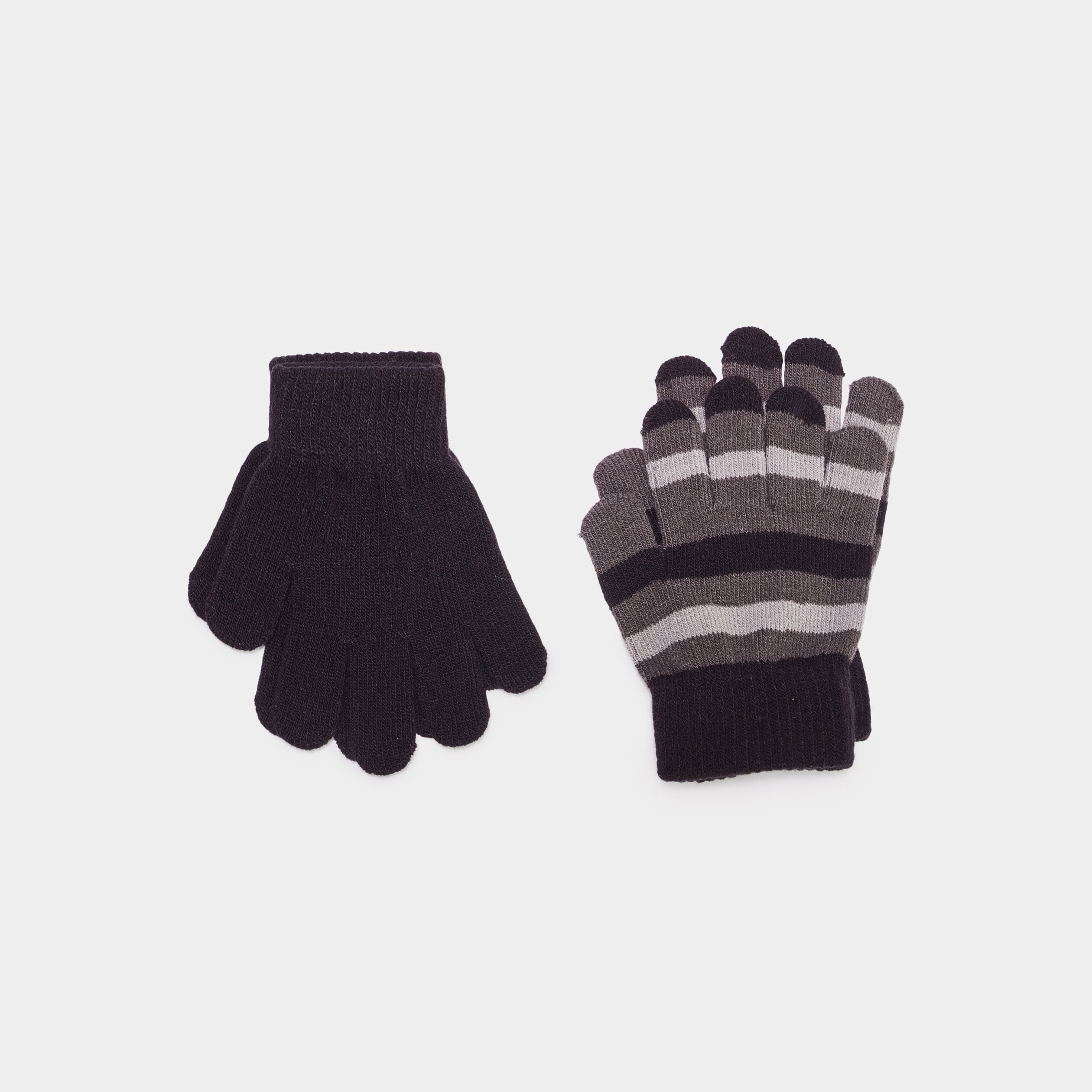 Lot 2 paires gants noir gar&ccedil;on