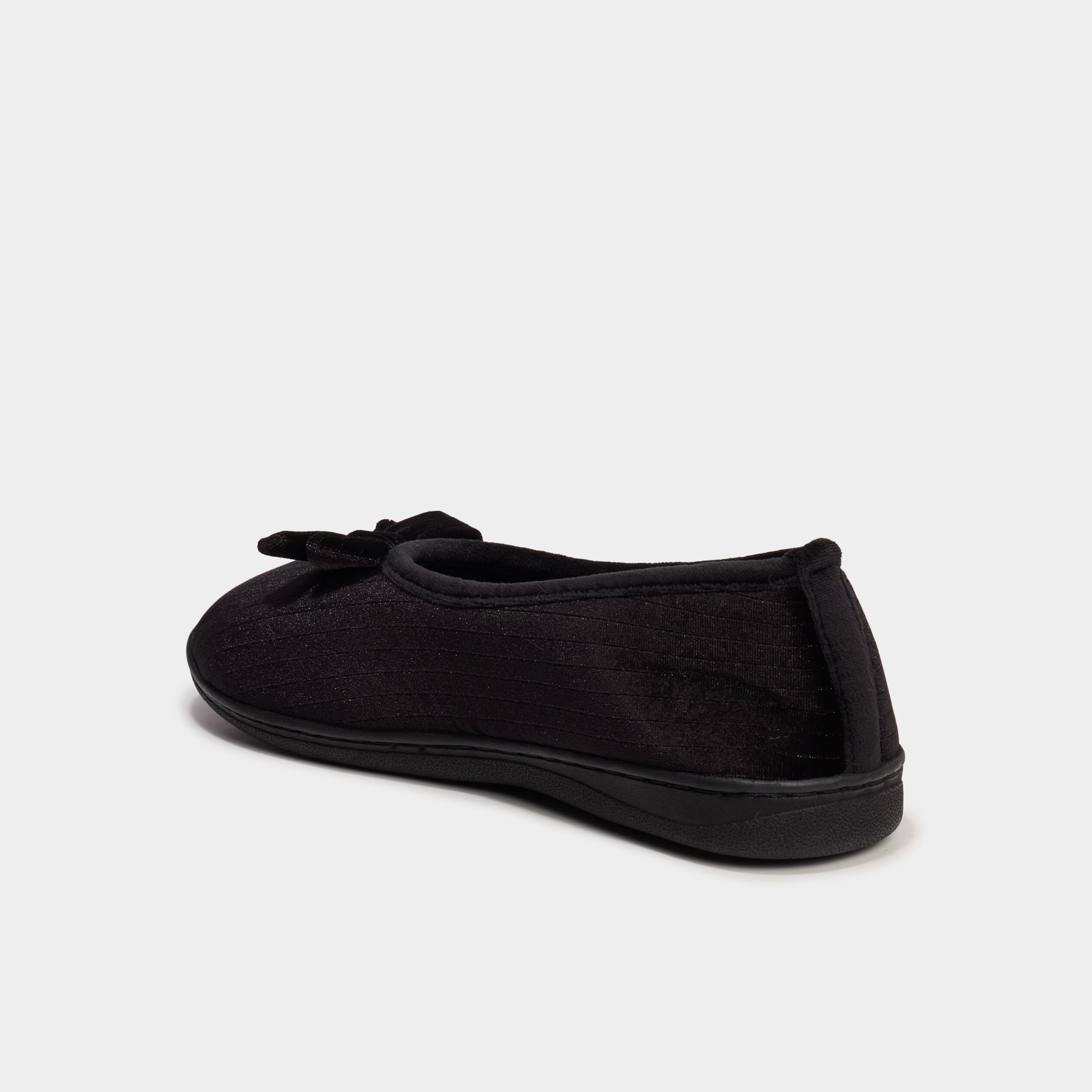 Chaussons ballerines avec noeuds noir femme
