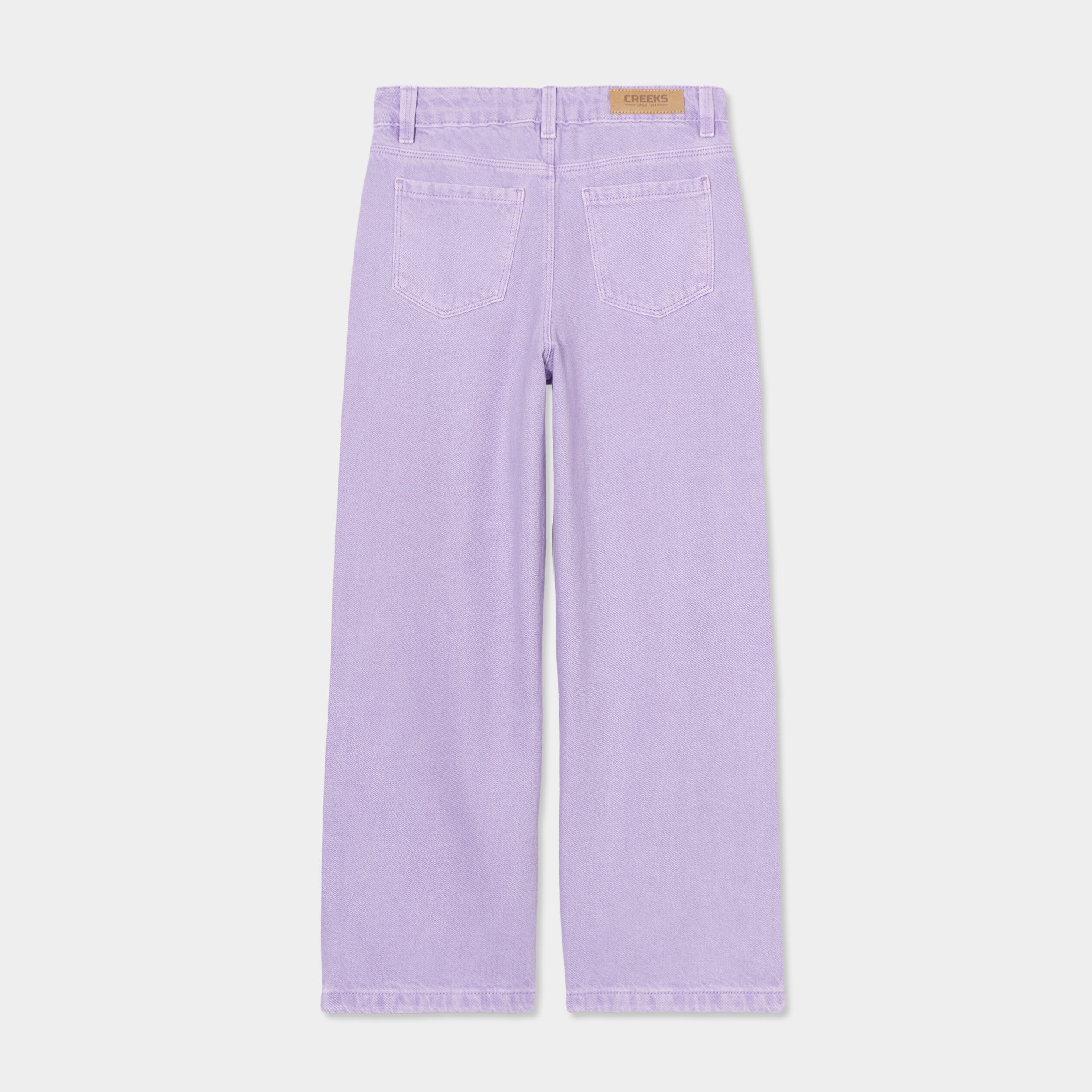 pantalon large 5 poches coton creeks mauve fille Pantalon large 5 poches coton Creeks mauve fille