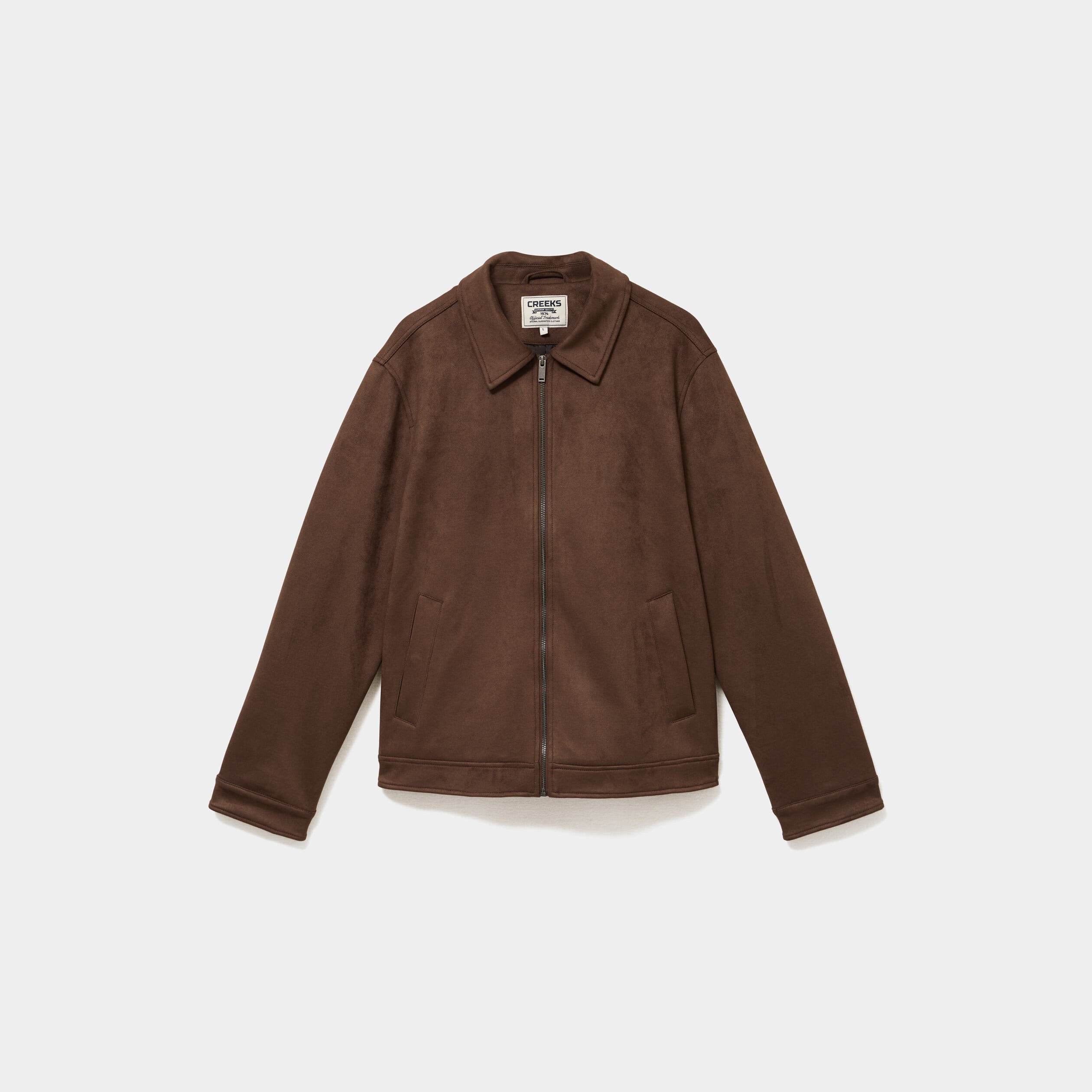Veste droite zipp&eacute;e effet simili cuir camel homme