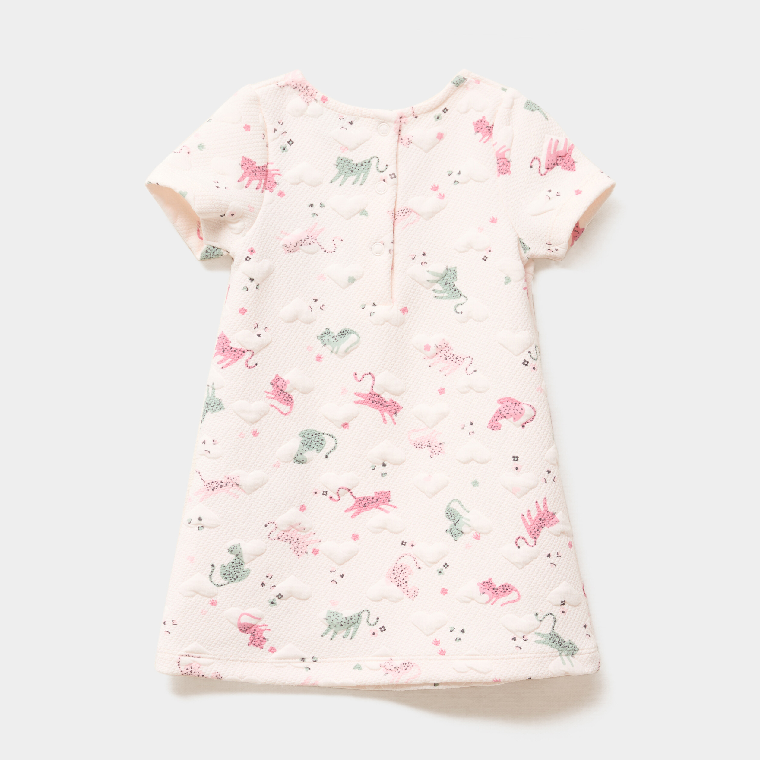 robe effet matelasse manches courtes creme bebef Robe effet matelassé manches courtes creme bébé fille