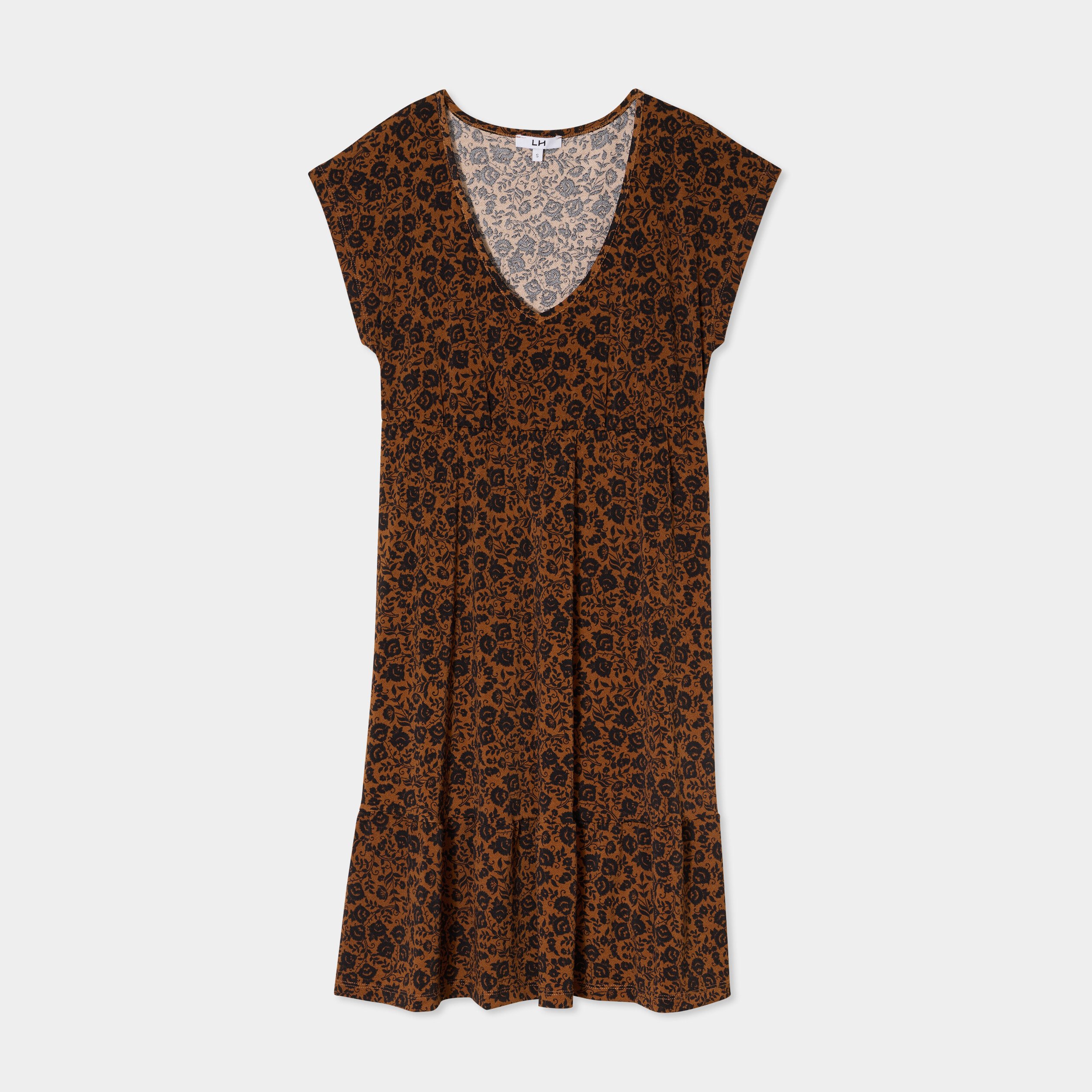 robe patineuse manches courtes camel femme Robe patineuse manches courtes camel femme