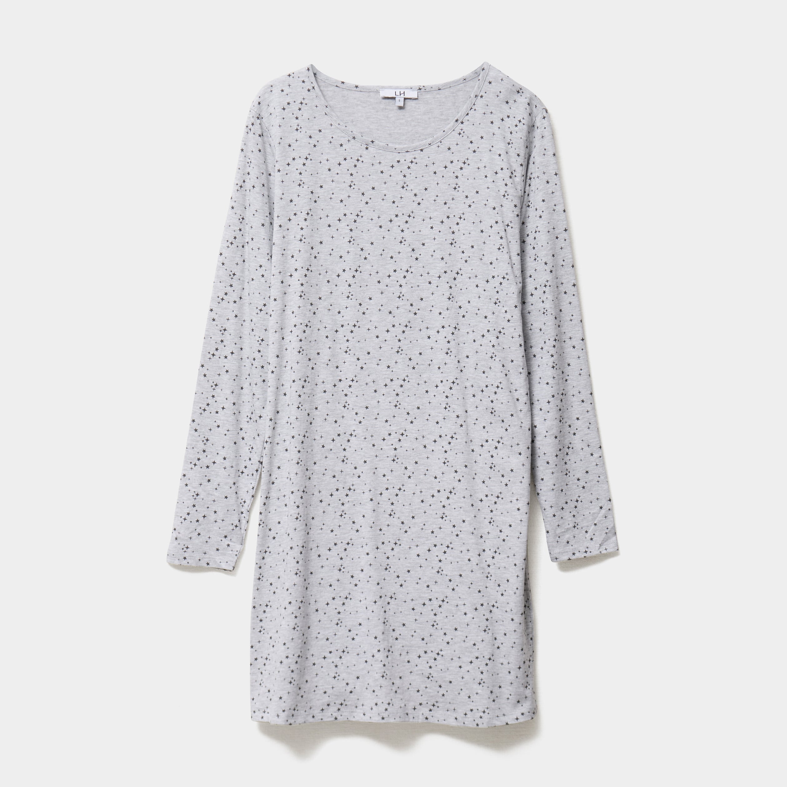 Chemise de nuit manches longues gris clair femme