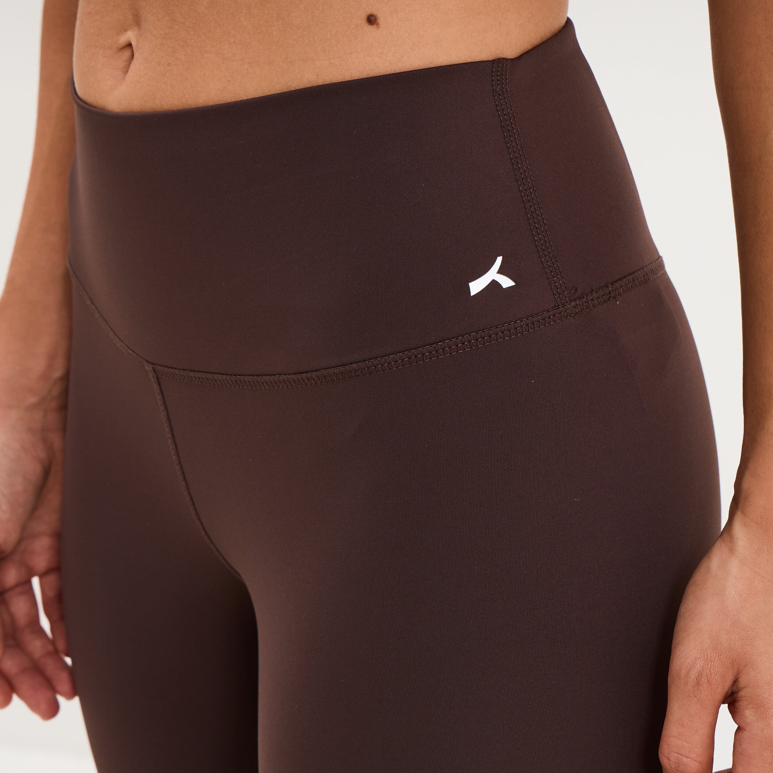 Legging de sport gainant taille haute marron fonc&eacute; femme