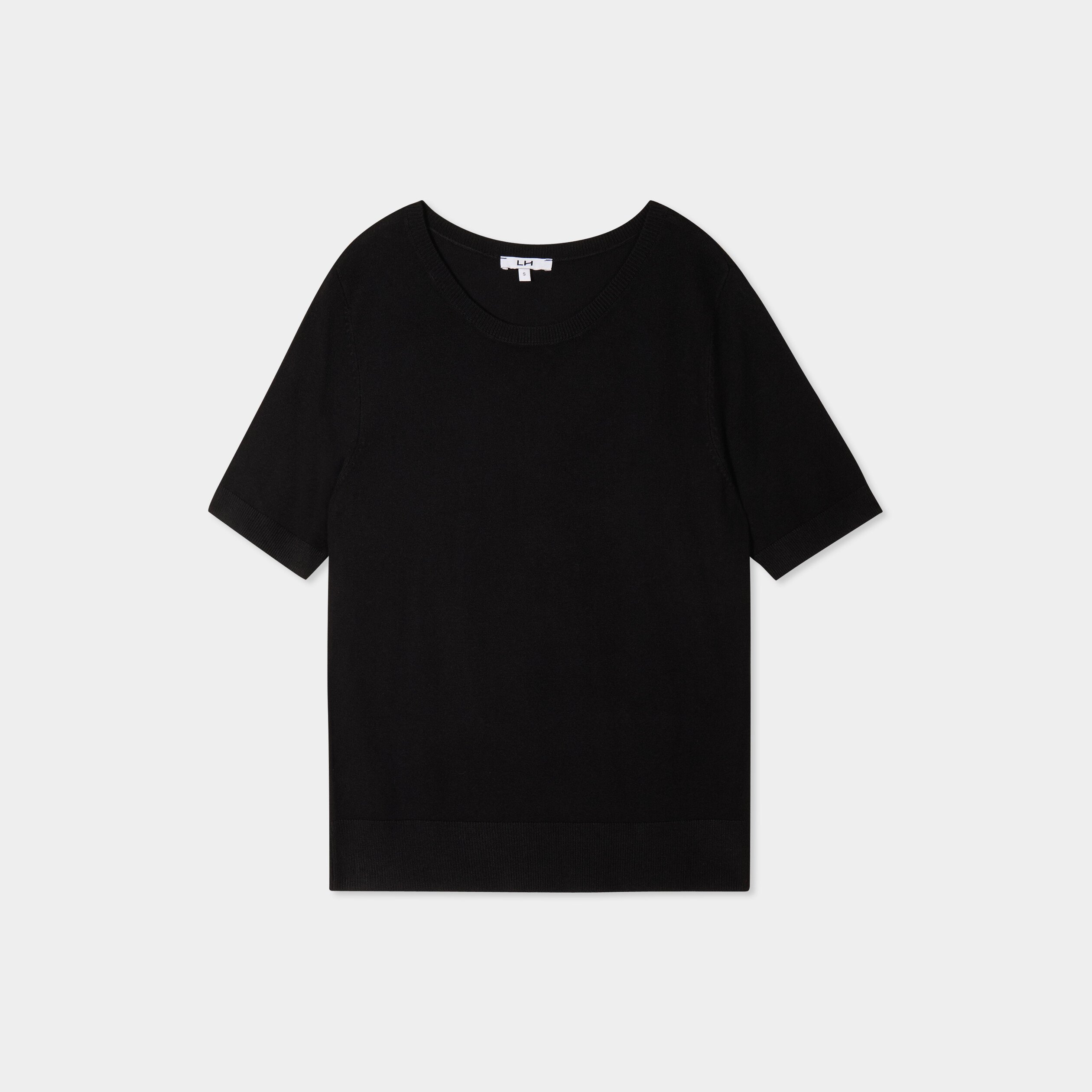 pull manches courtes col rond noir femme Pull manches courtes col rond noir femme