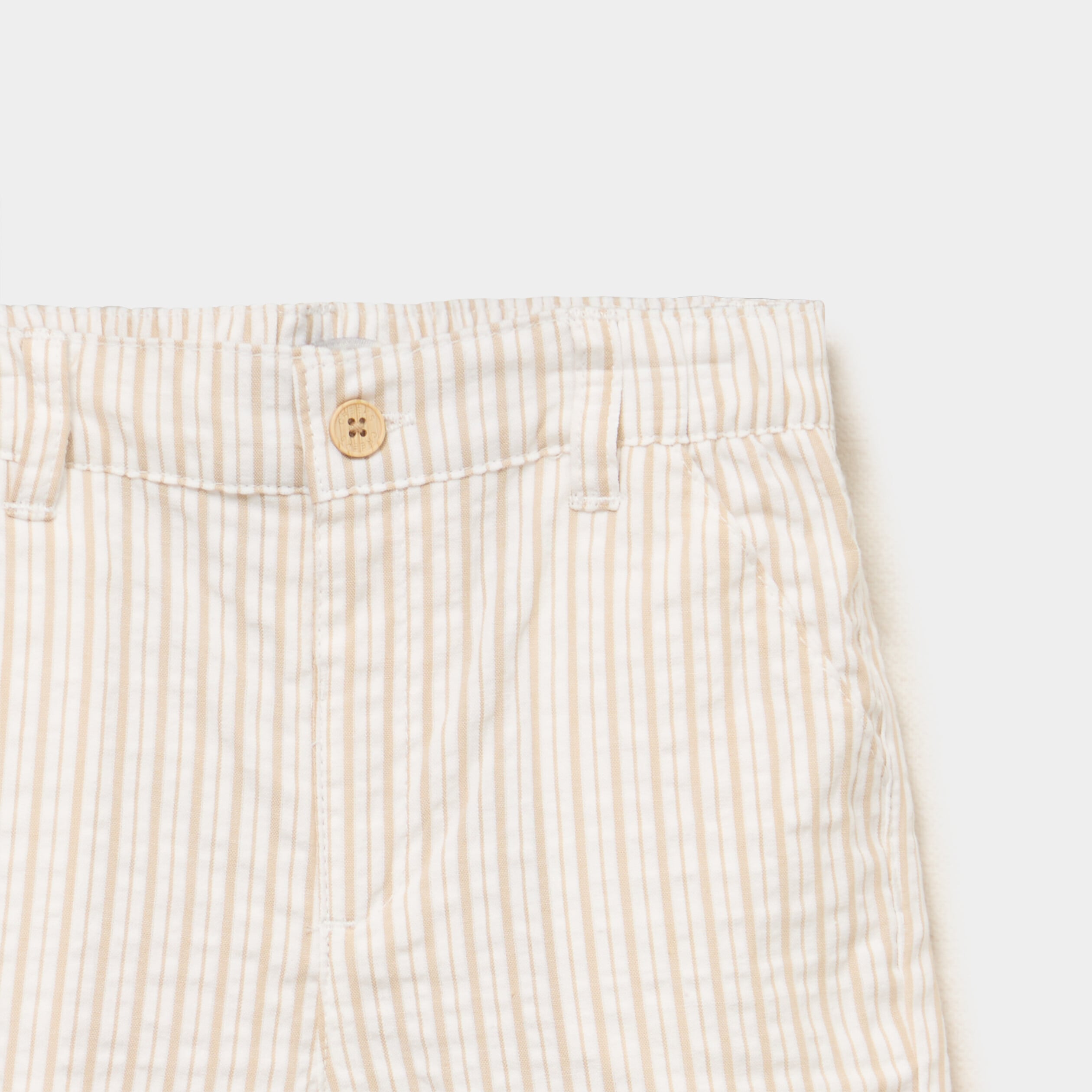 Short droit coton beige b&eacute;b&eacute; gar&ccedil;on