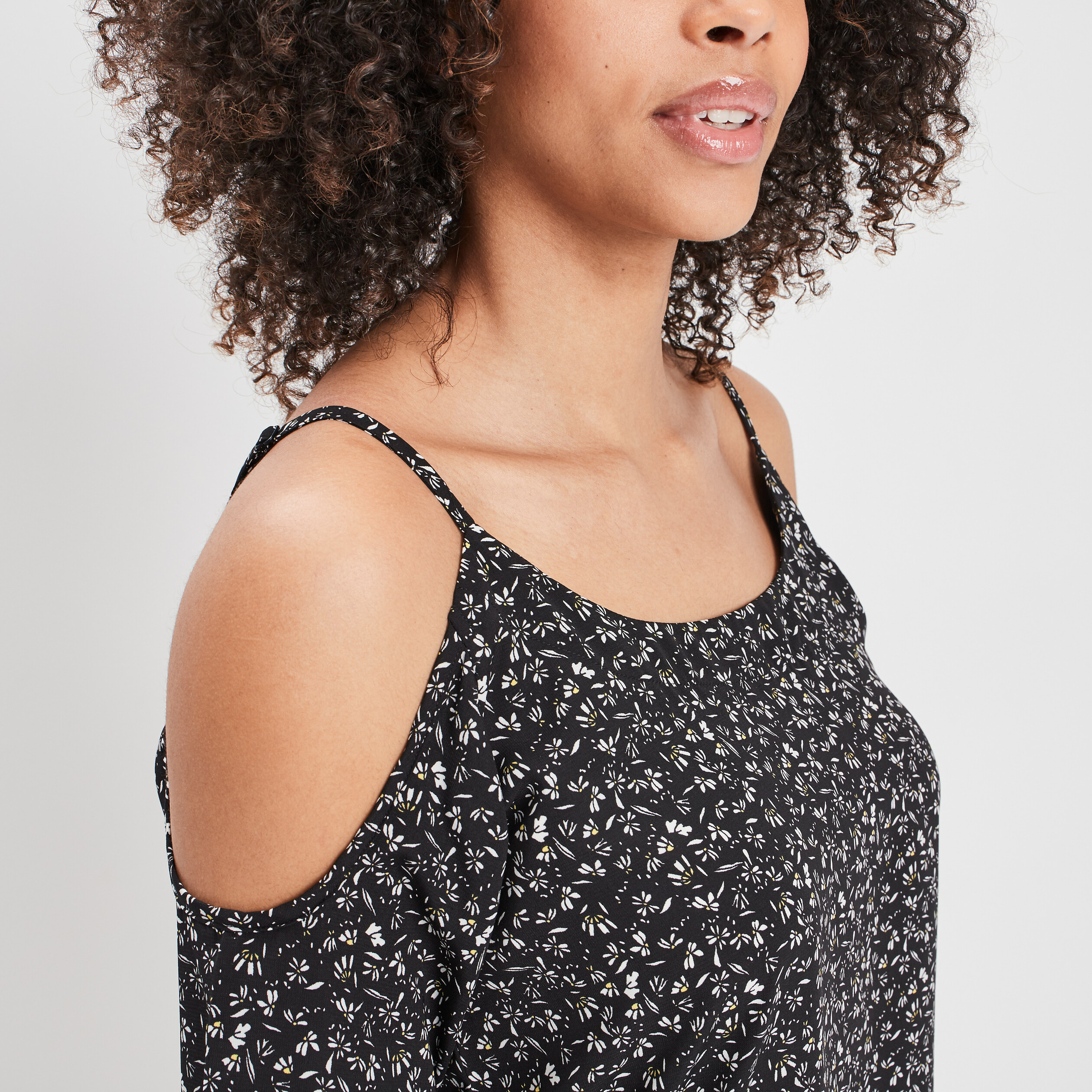 Blouse épaules dénudées noir femme