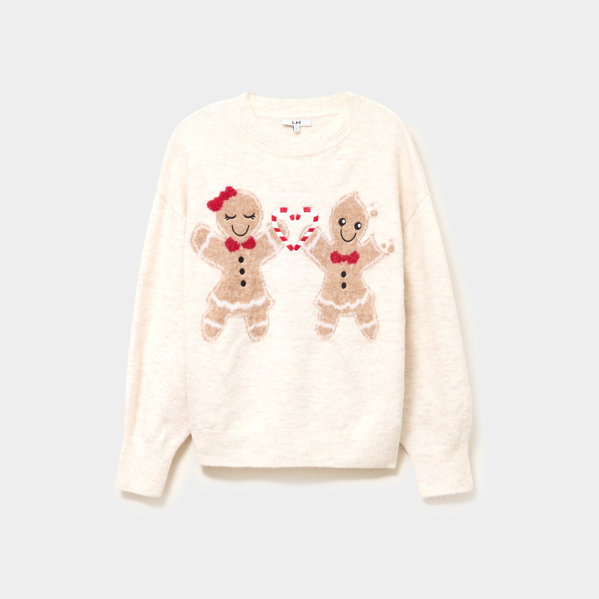 Pull de No&euml;l col rond sable femme