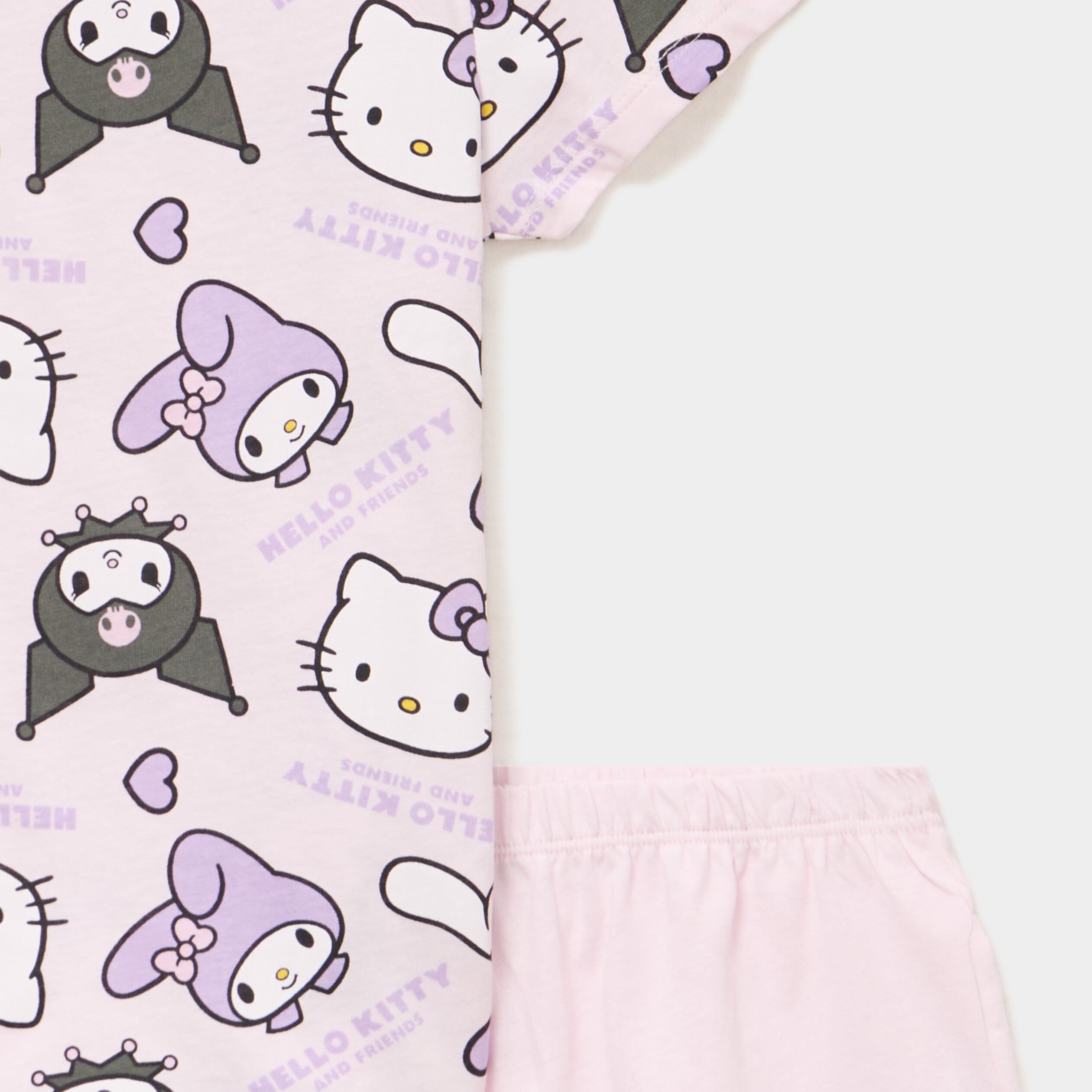 Ensemble pyjama short coton Hello Kitty rose clair fille