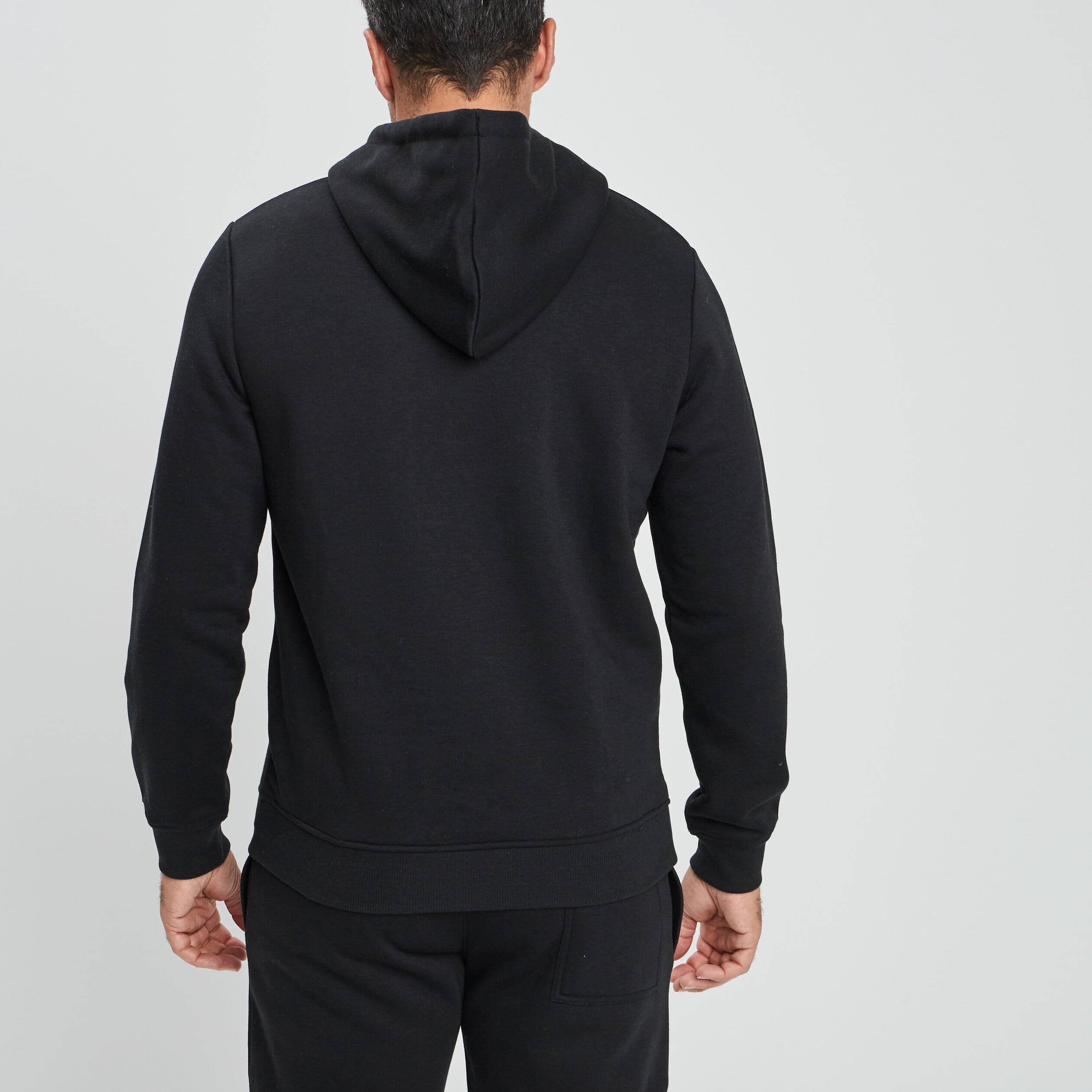 Sweat &agrave; capuche hoodie molleton noir homme