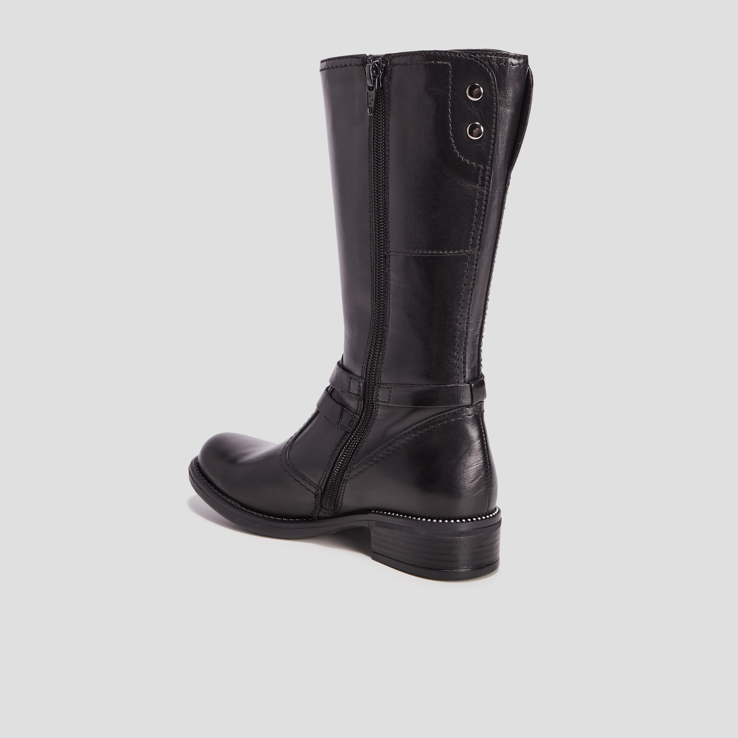 bottes zippees en cuir noir fille Bottes zippées en cuir noir fille