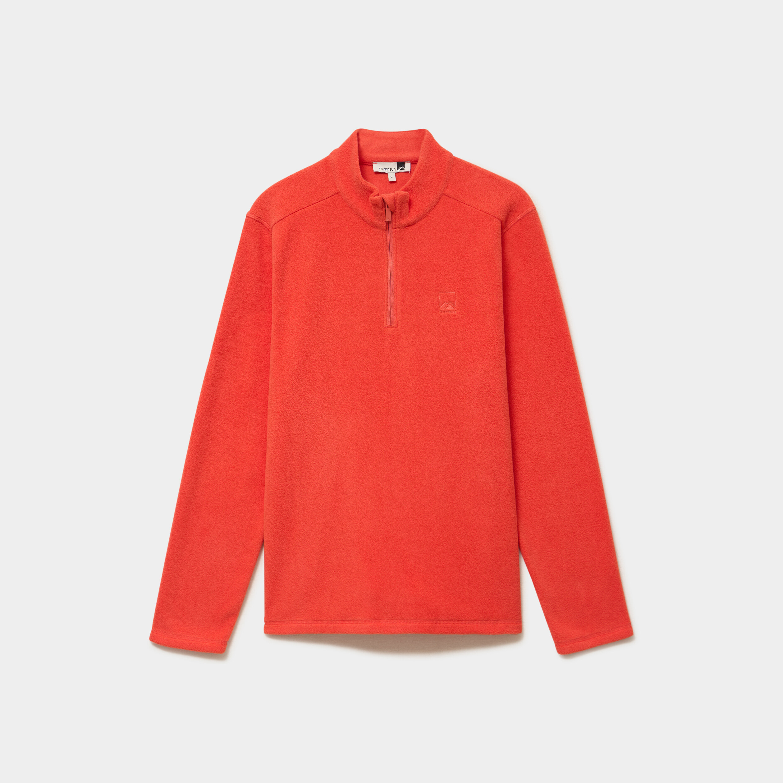 Sweat polaire col camionneur rouge homme